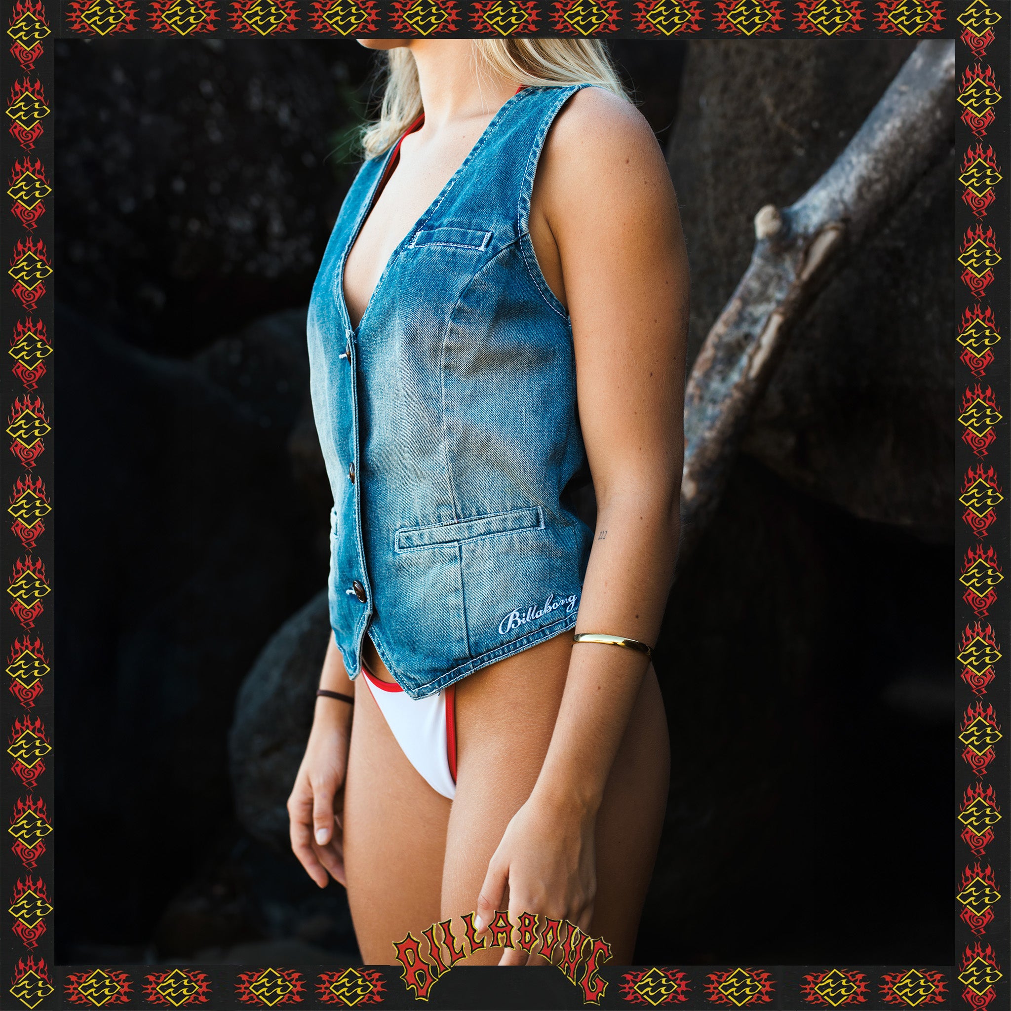 Y2K Billabong Denim Vest (M)