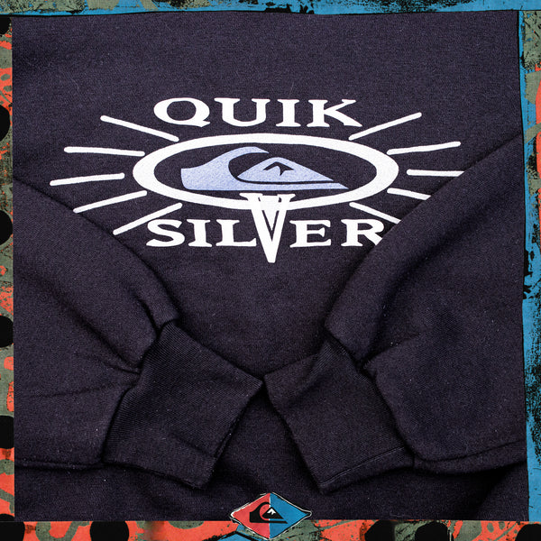 1990's Quiksilver Spellout Graphic Mock Neck Sweatshirt (M)