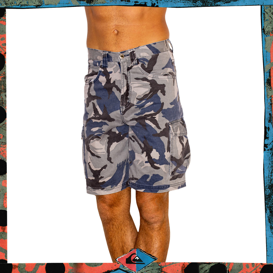 Y2K Quiksilver Camo Cargo Shorts (28