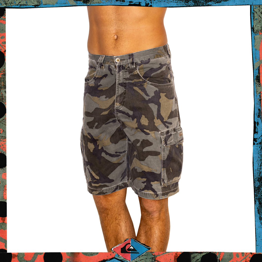 Y2K Quiksilver Camo Cargo Shorts (29