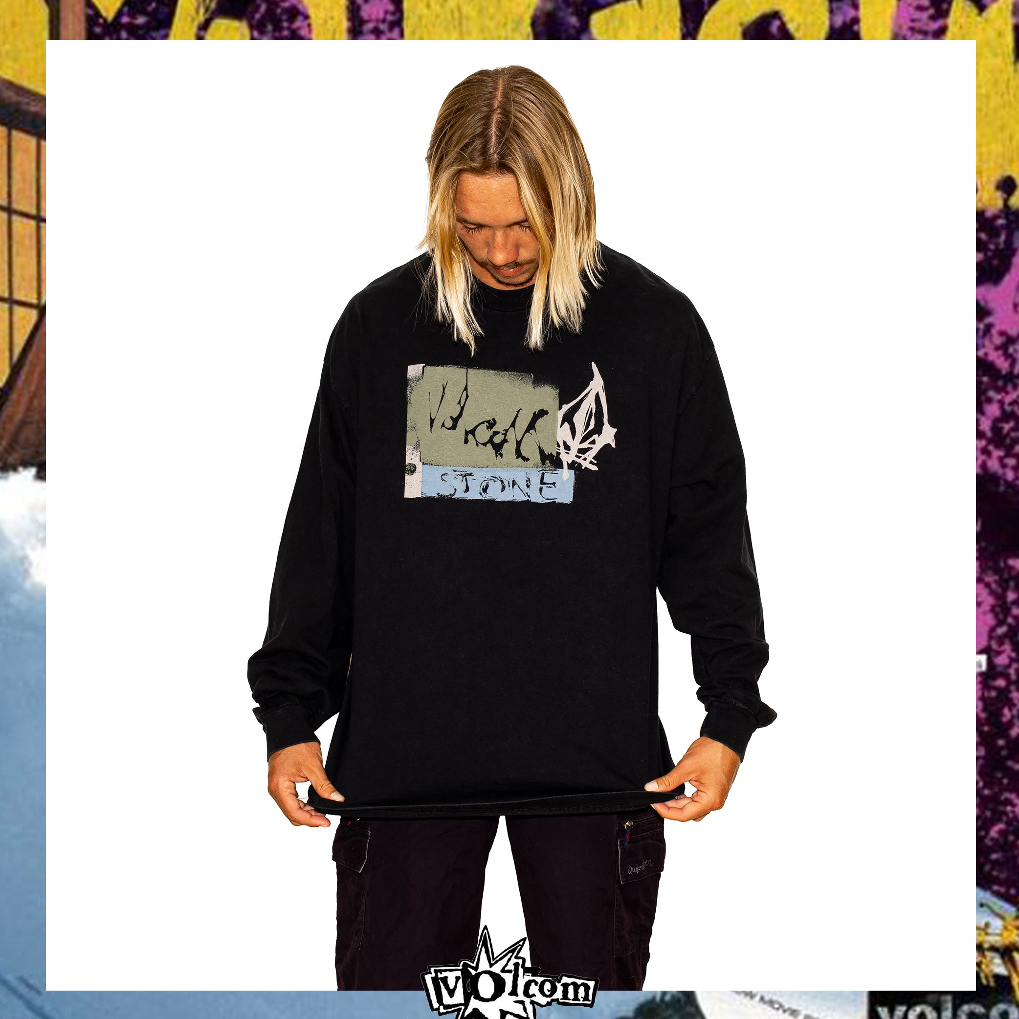 Y2K Volcom Stone Graphic L/S Tee (L)
