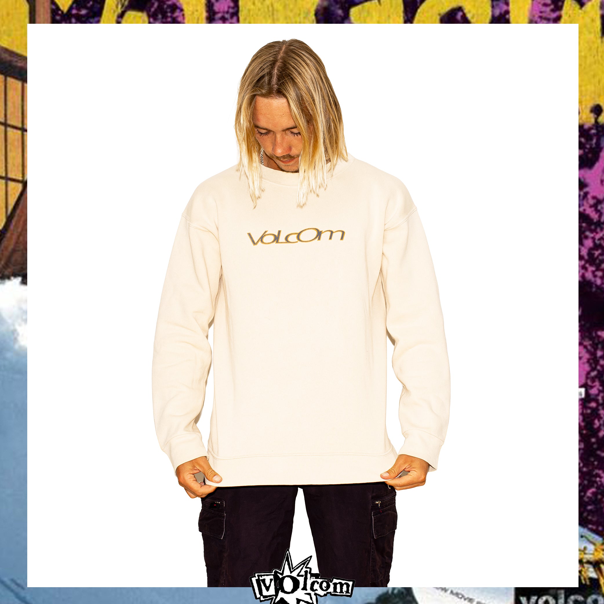 1990's Volcom Stone Spellout Crewneck Sweatshirt (M)