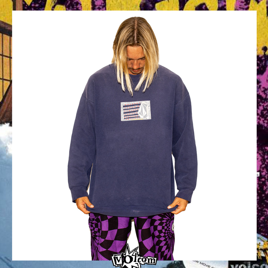 Y2K Volcom Stone Graphic Crewneck Sweatshirt (L)