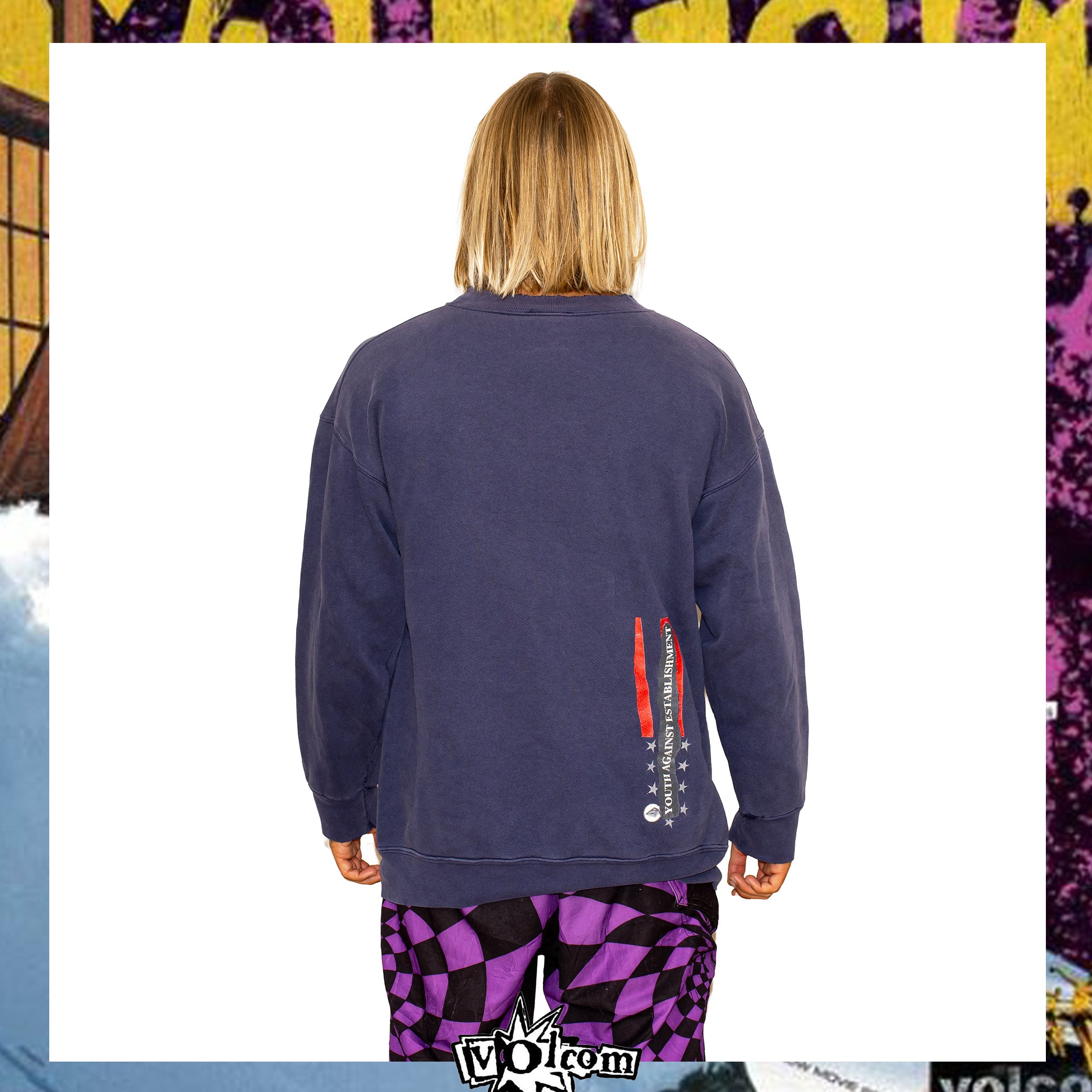Y2K Volcom Stone Graphic Crewneck Sweatshirt (L)