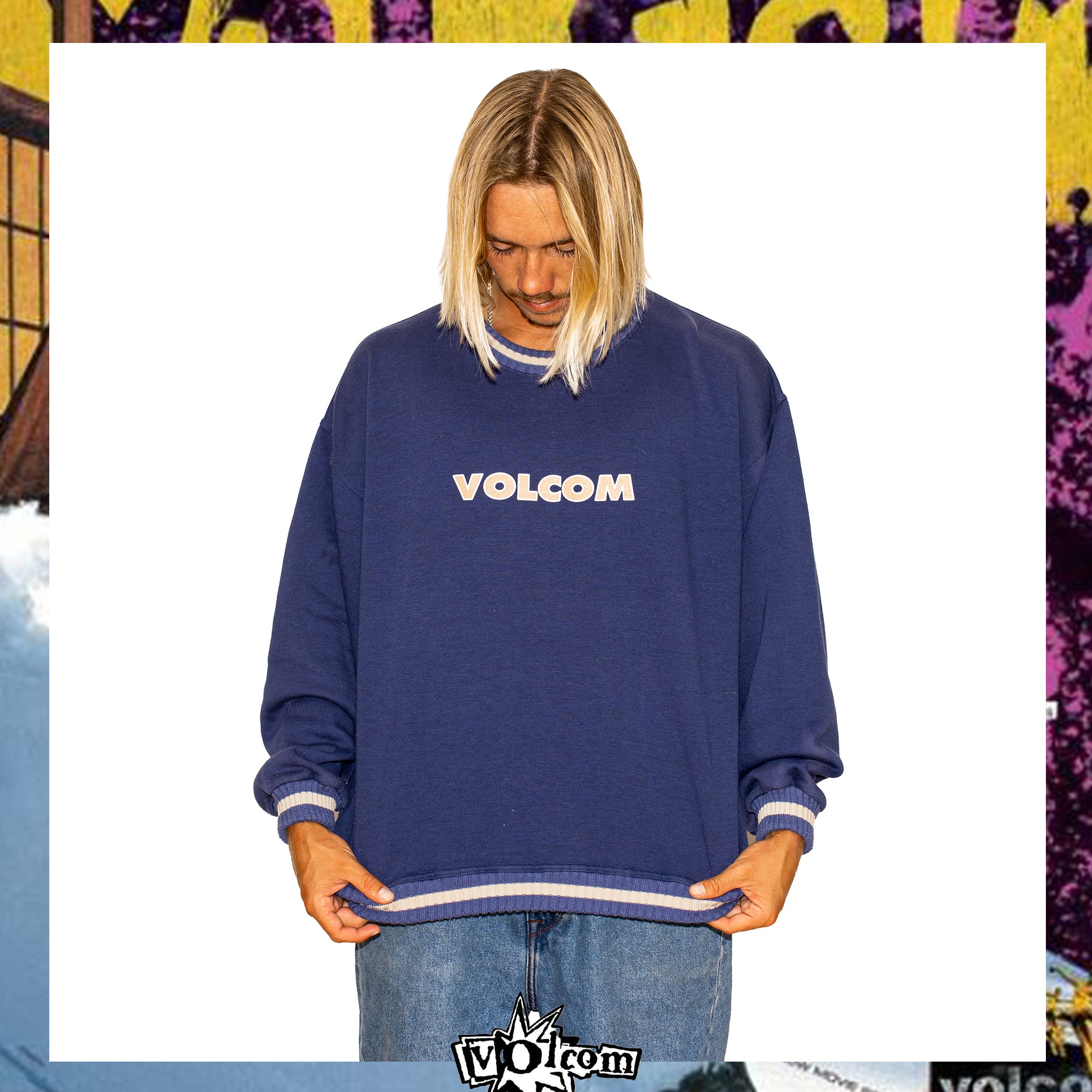 1990's Volcom Stone Spellout Knit Jumper (L)