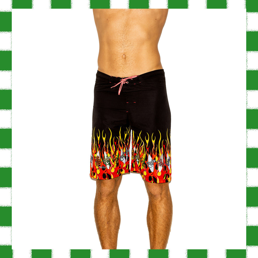 Y2K Gecko Hawaii Flame Boardies (32")