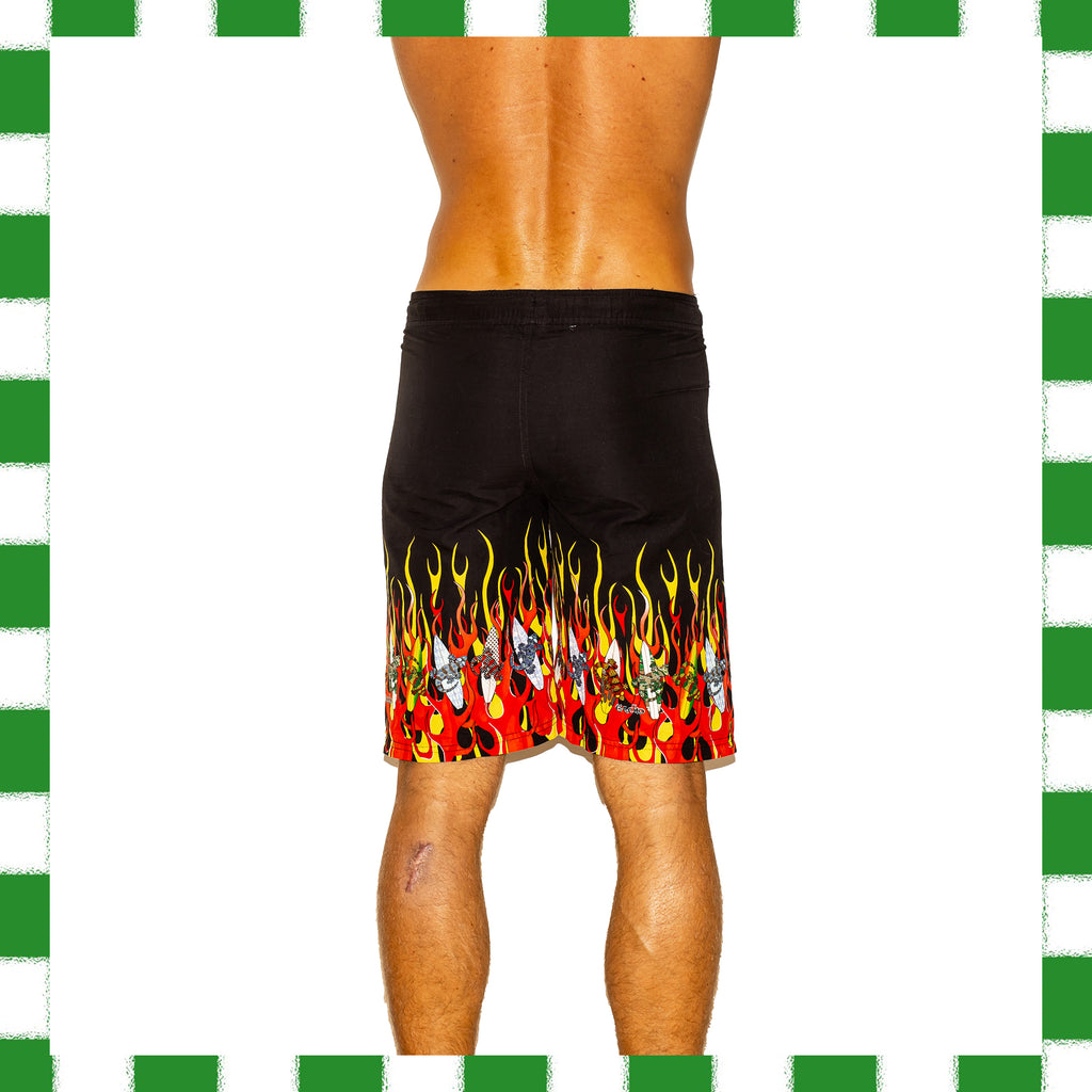 Y2K Gecko Hawaii Flame Boardies (32")