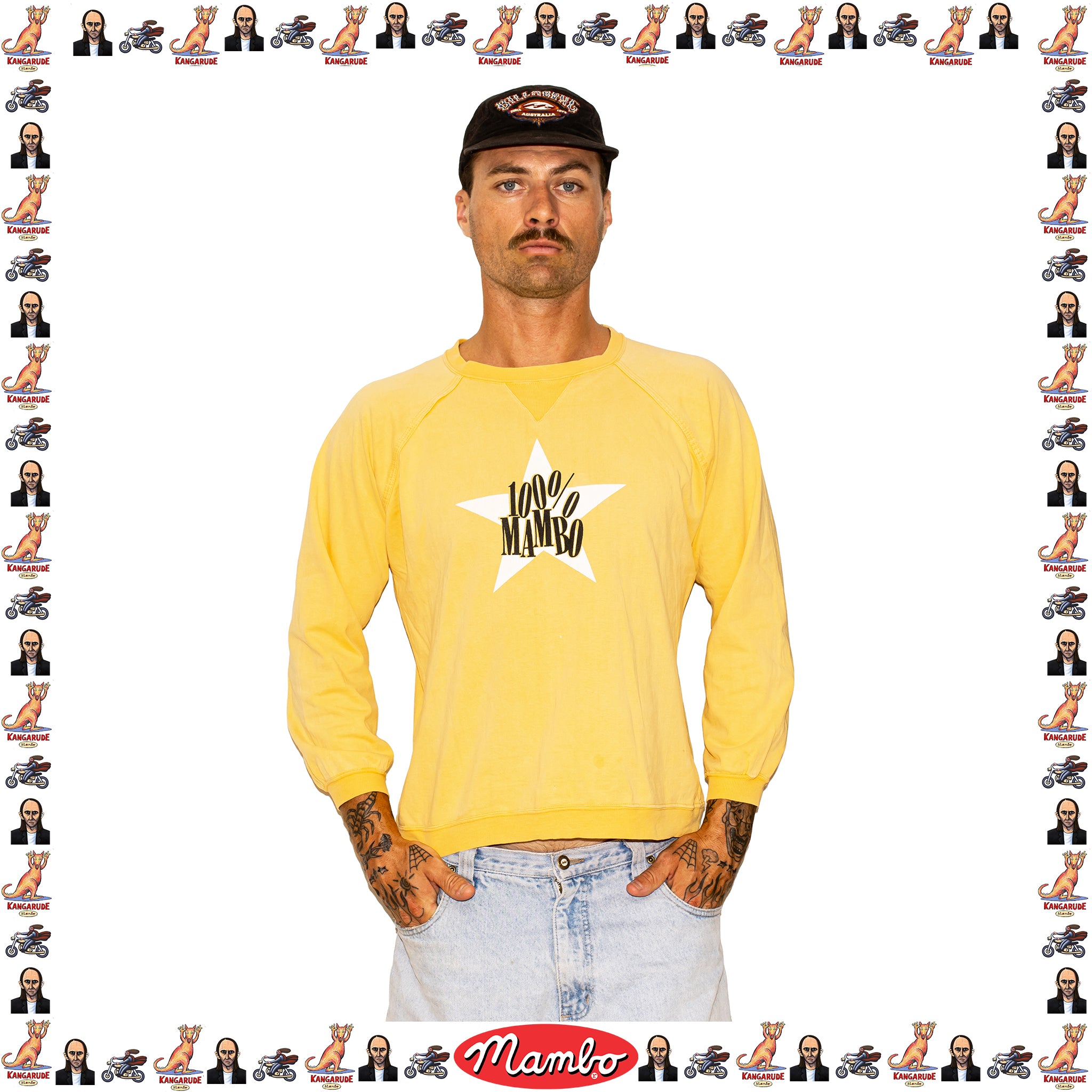 1980's Mambo "100% Mambo - Not So Big" Graphic Crewneck Sweatshirt (M-L) *RARE*