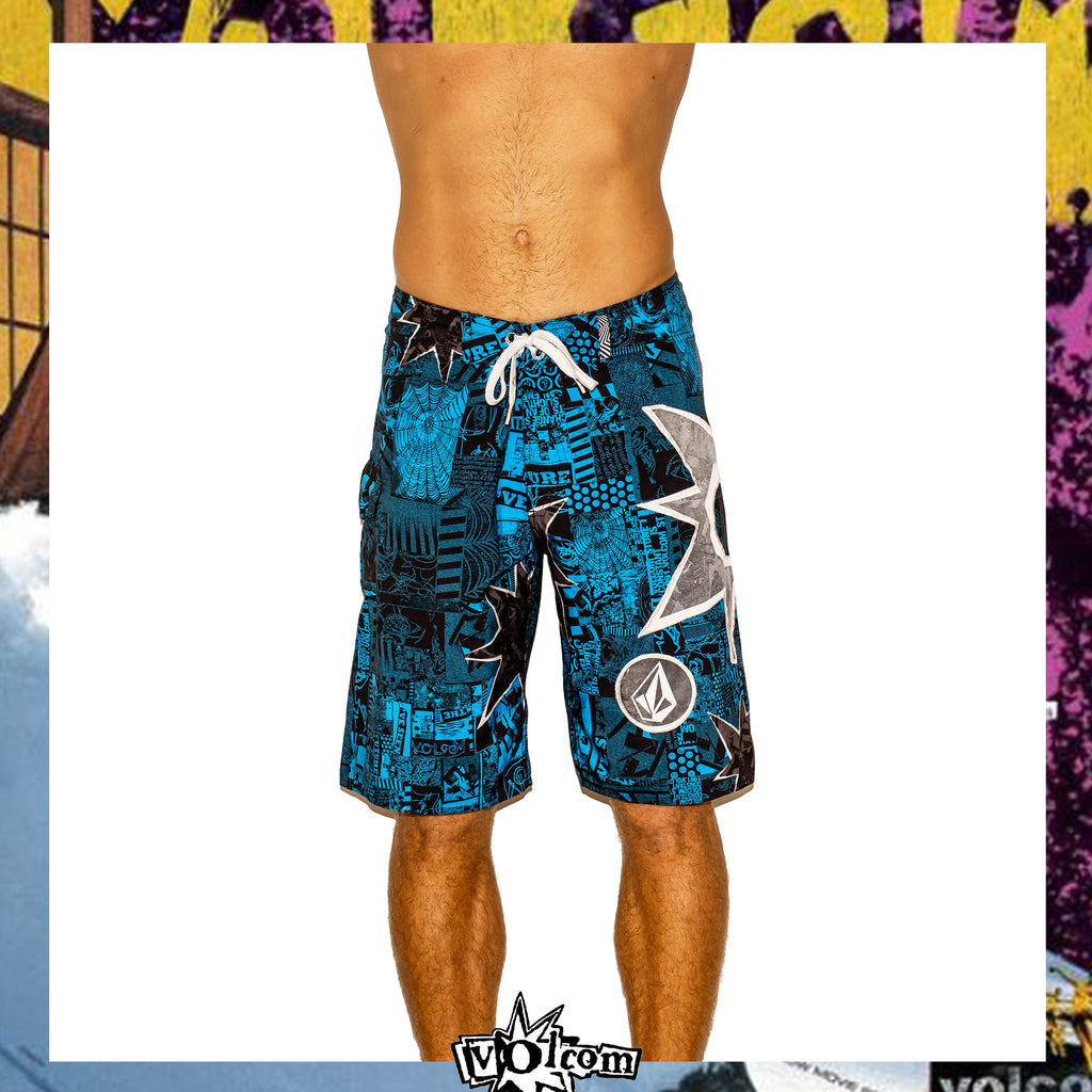 Y2K Volcom "Bruce Irons - Star Collage Signature Series" Boardies (32") *RARE*
