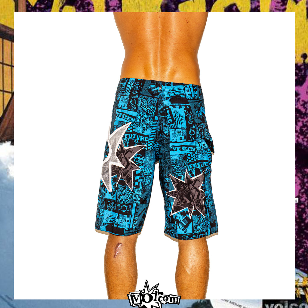 Y2K Volcom "Bruce Irons - Star Collage Signature Series" Boardies (32") *RARE*
