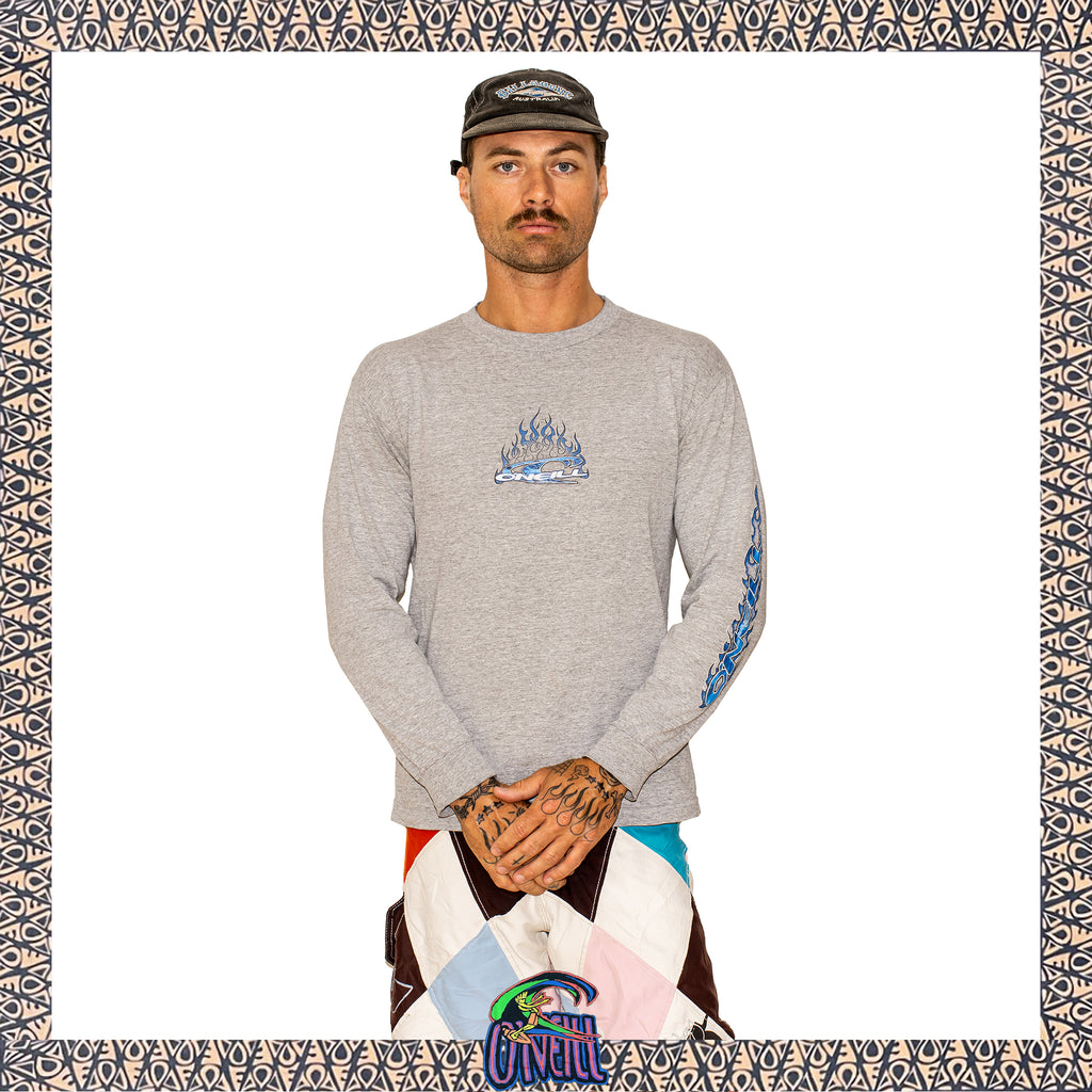 Y2K O'Neill "Triple Hit" Flame L/S Tee (M)