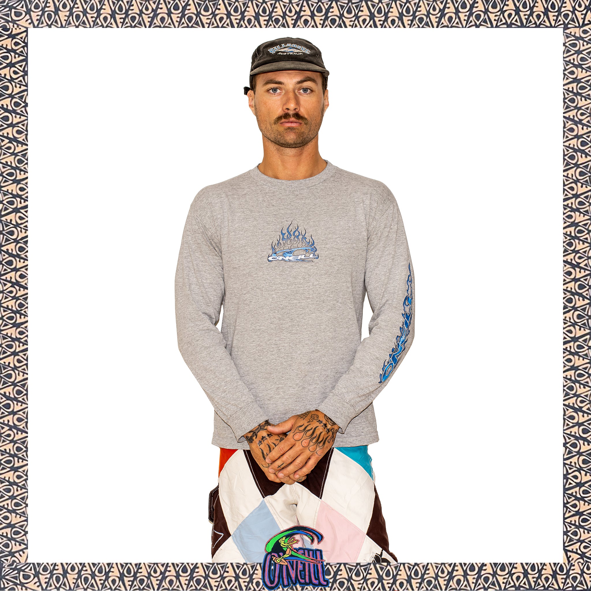 Y2K O'Neill "Triple Hit" Flame L/S Tee (M)