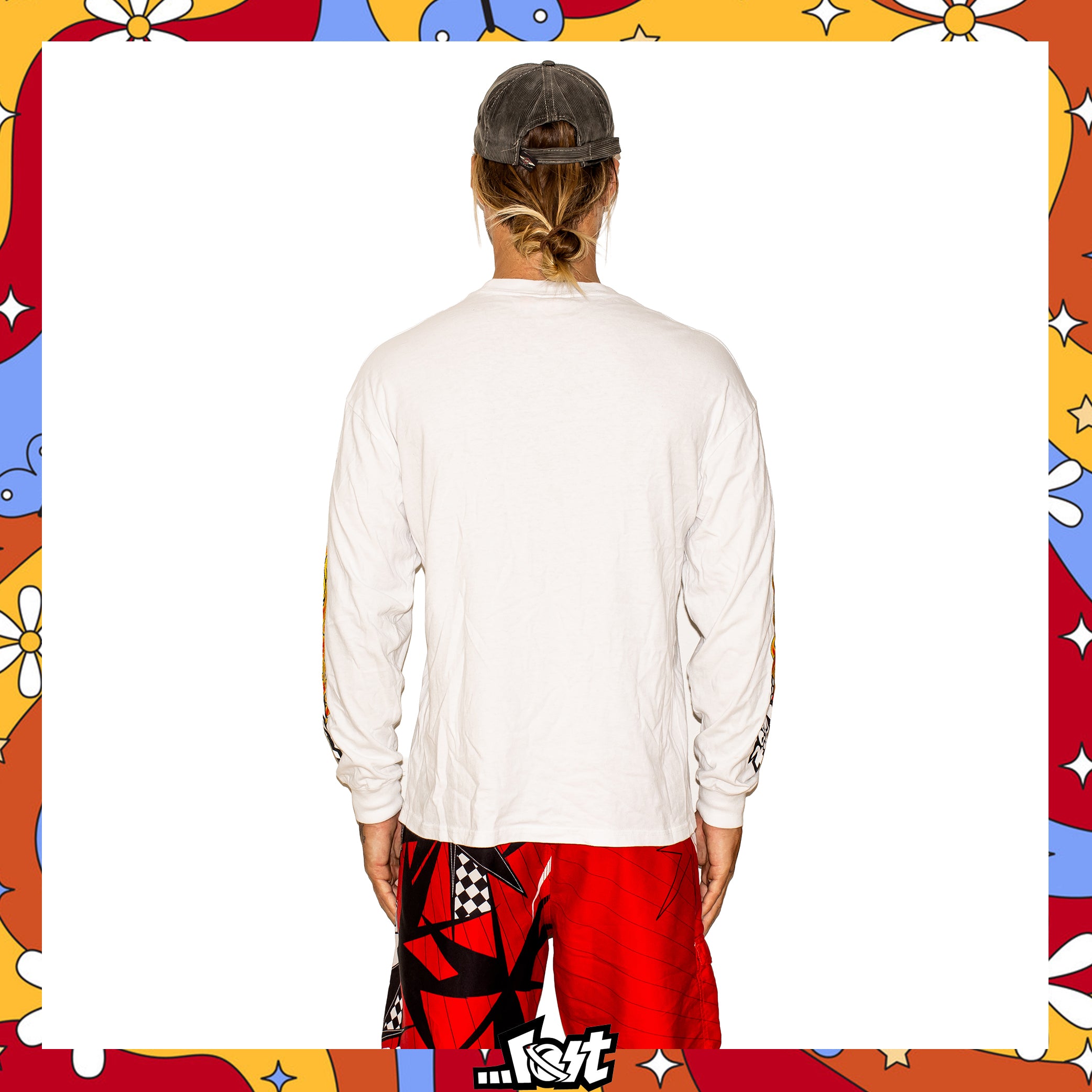 Y2K Lost Enterprises "Triple Hit" Flame L/S Tee (L)