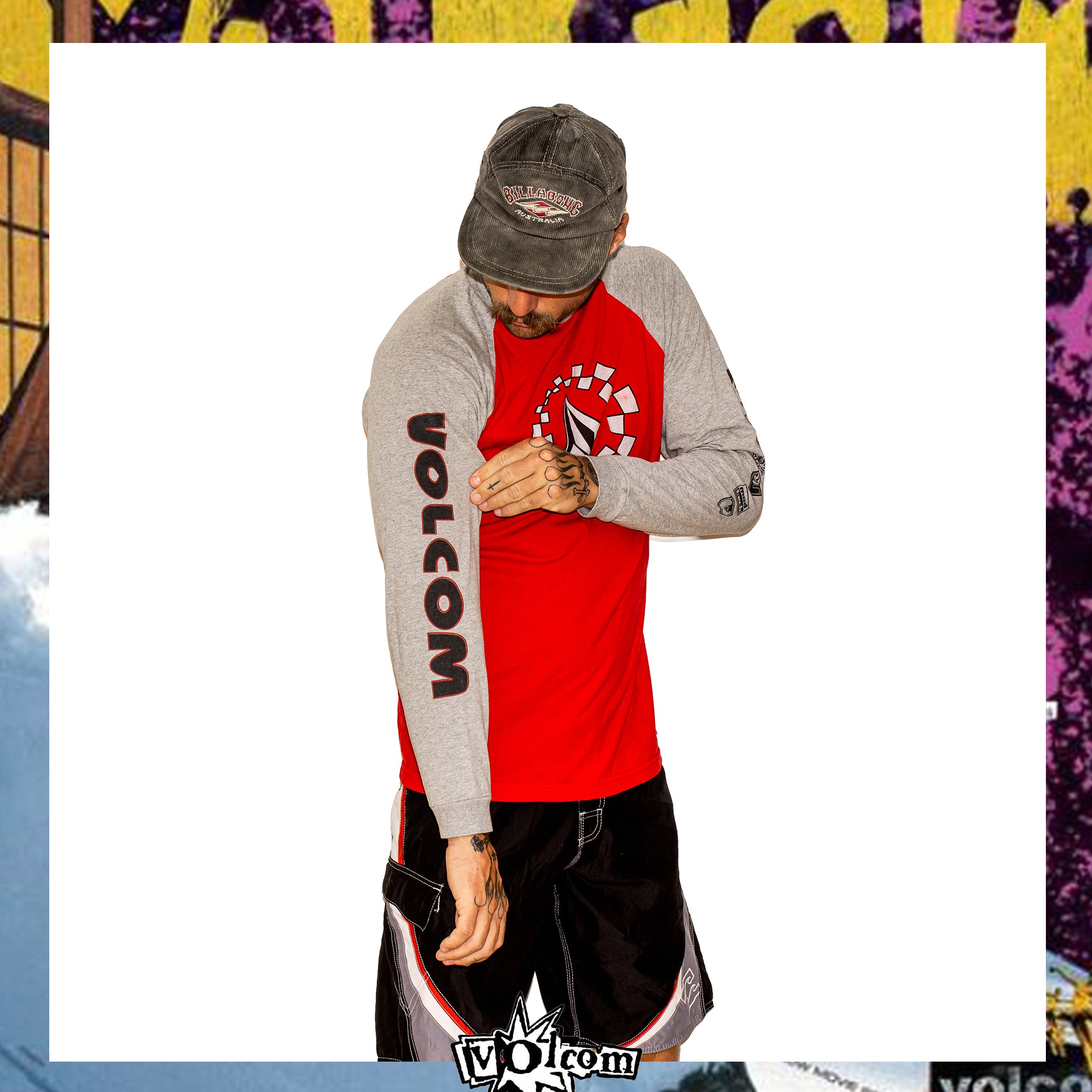 Y2K Volcom "Triple Hit" Graphic L/S Tee (L)