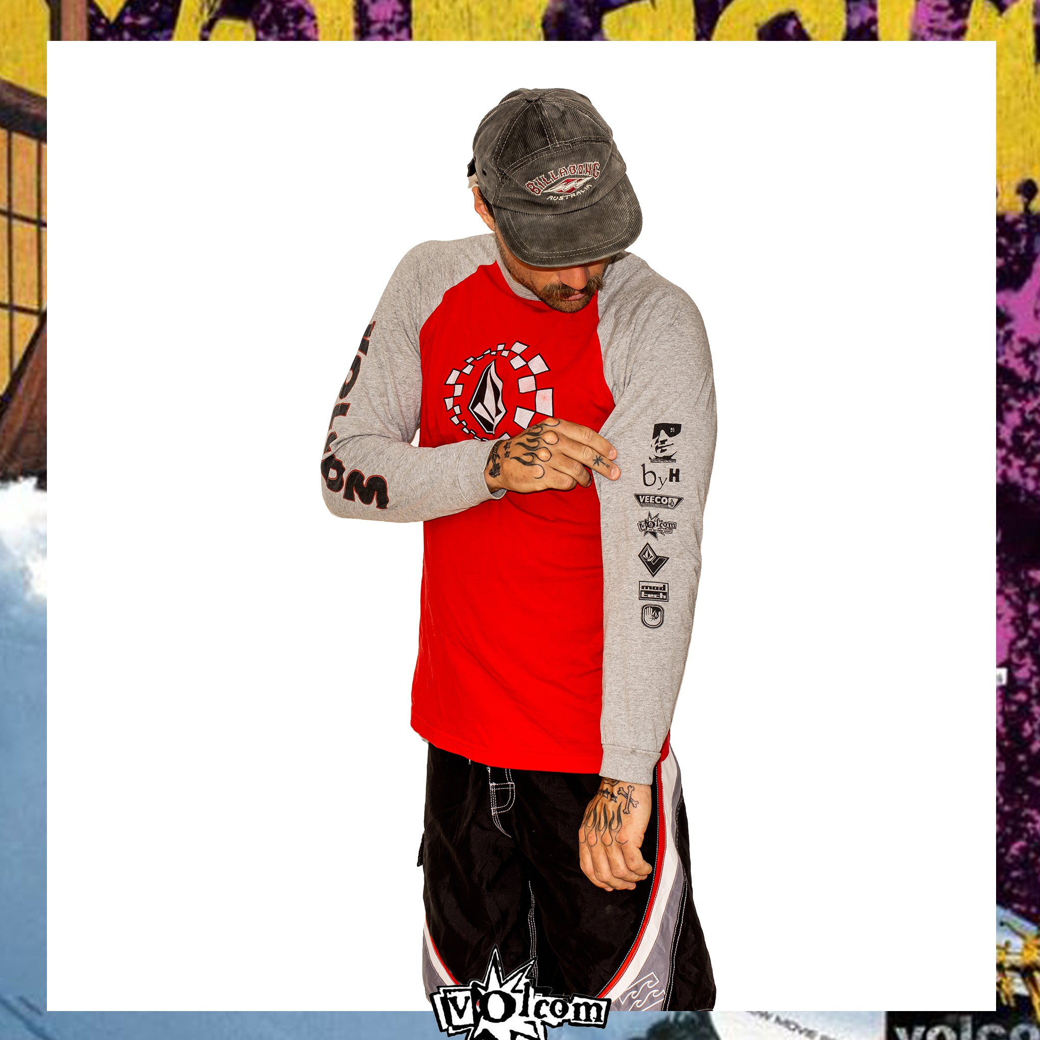 Y2K Volcom "Triple Hit" Graphic L/S Tee (L)