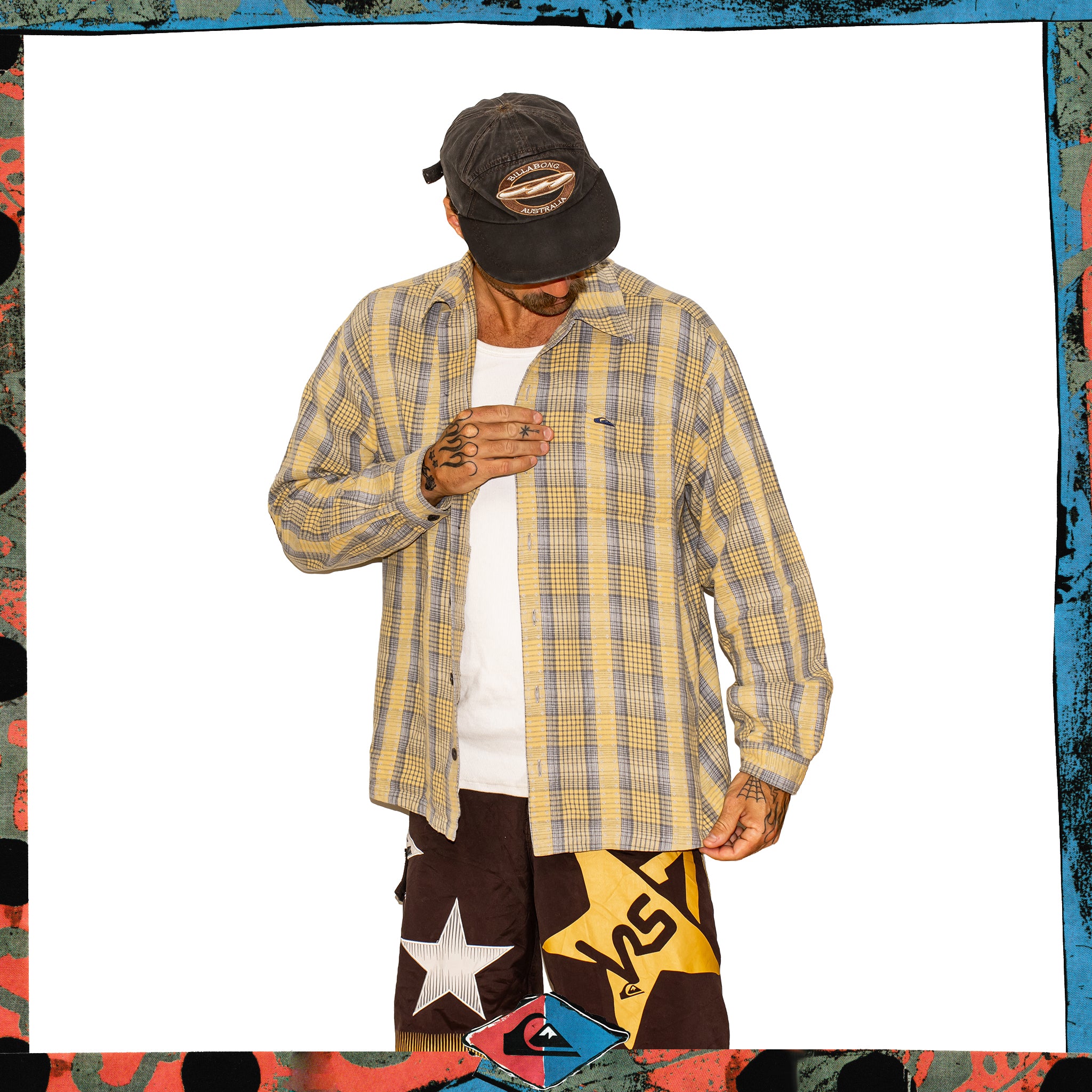 1998 Quiksilver Plaid Button - Up Overshirt (L)