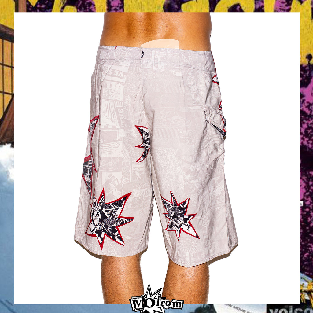 Y2K Volcom "Bruce Irons - Star Collage Signature Series" Boardies (38")