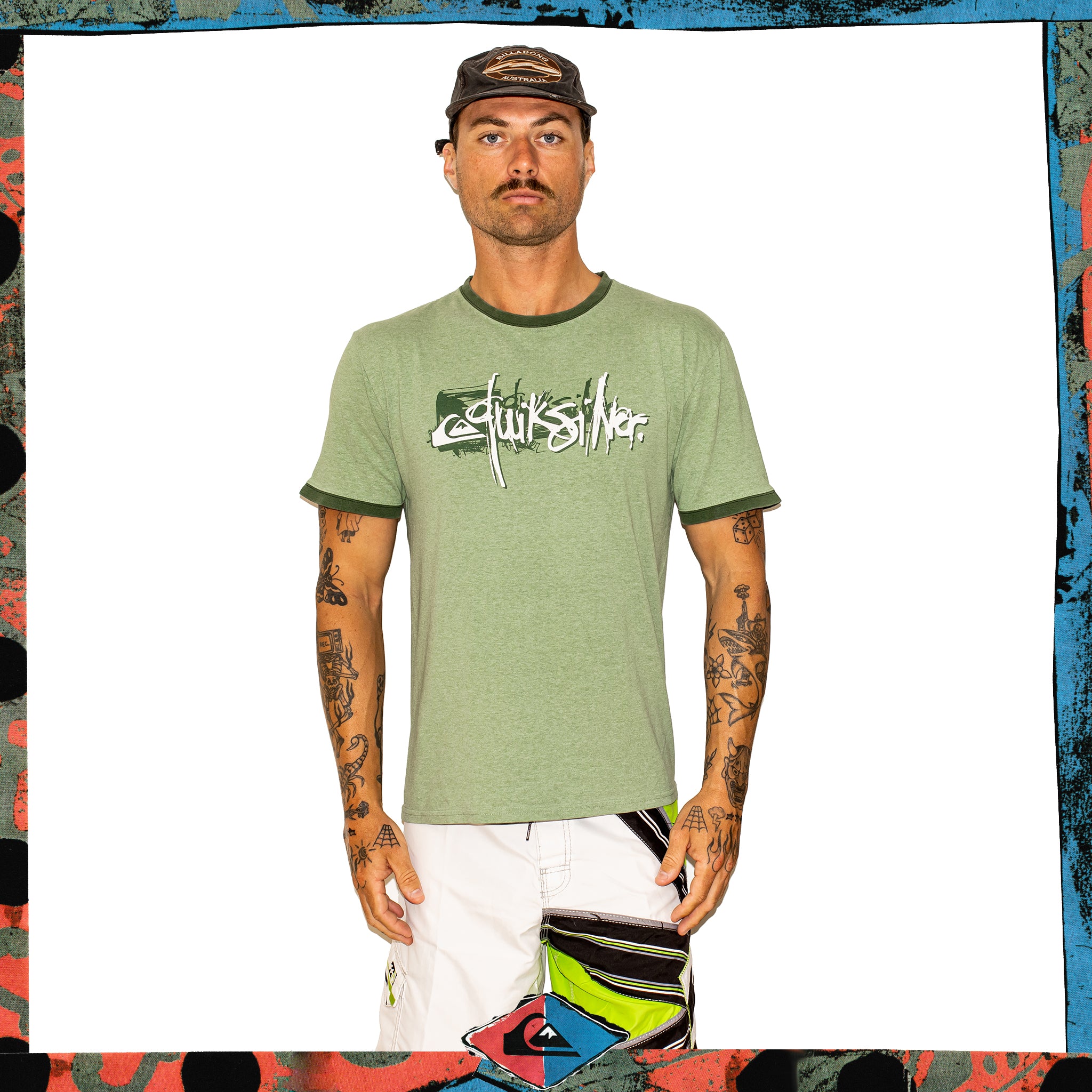 Y2K Quiksilver Ringer Tee (M)