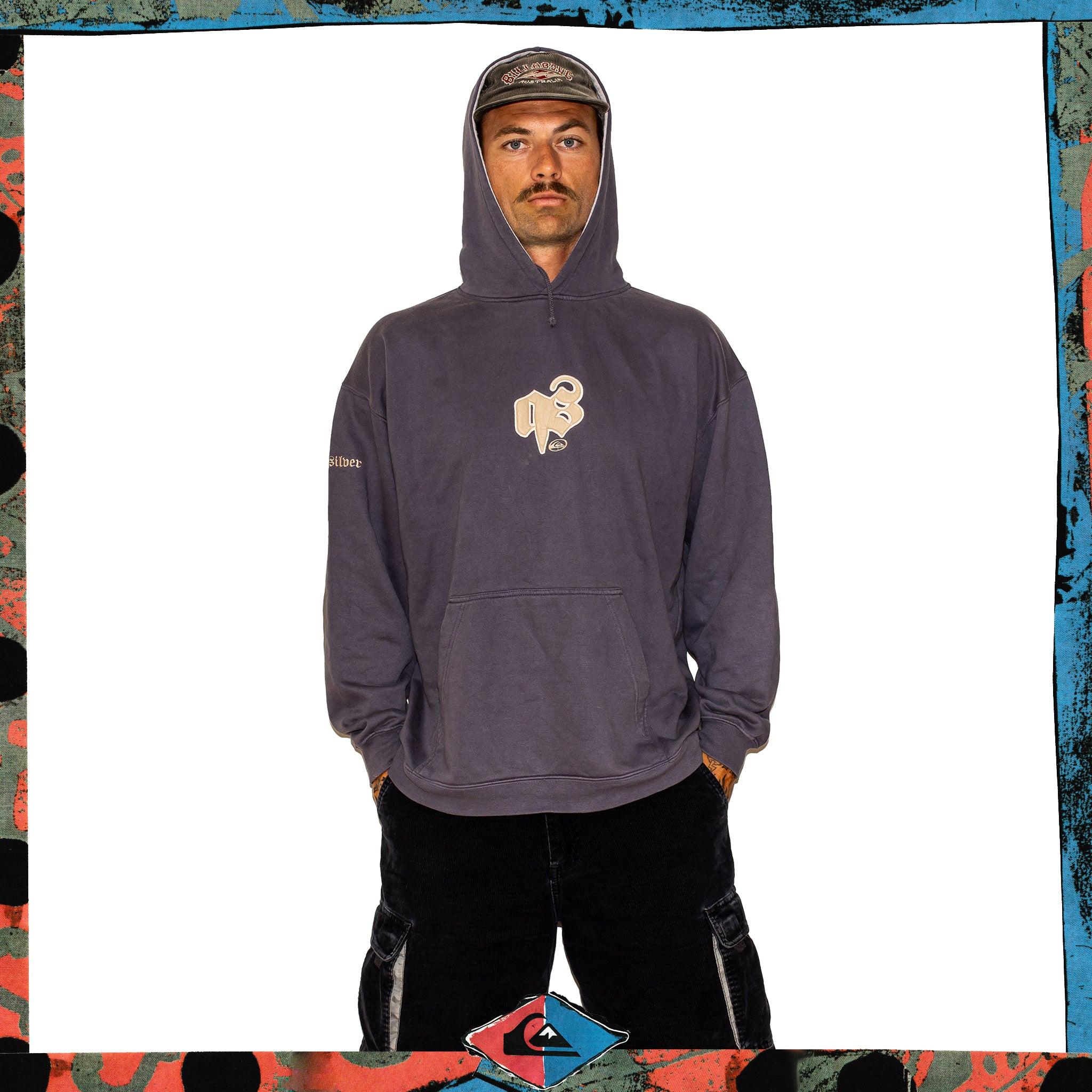 Y2K Quiksilver Spellout Hoodie (XL) *RARE*