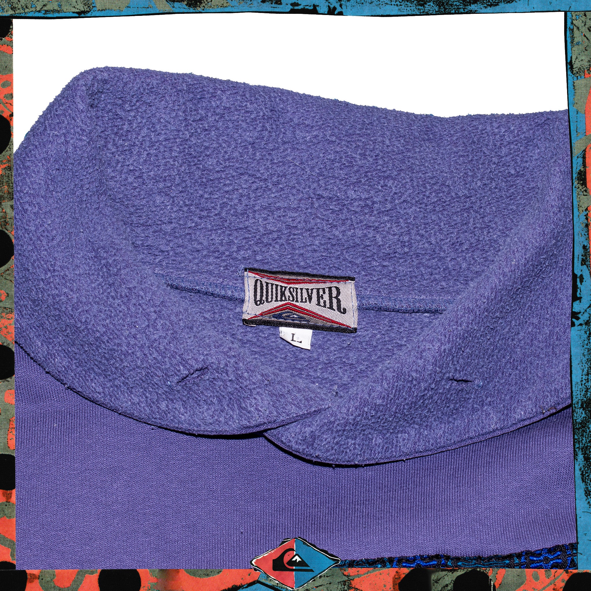 1990's Quiksilver Mock Neck "Logo Strip" Sweatshirt (L-XL)