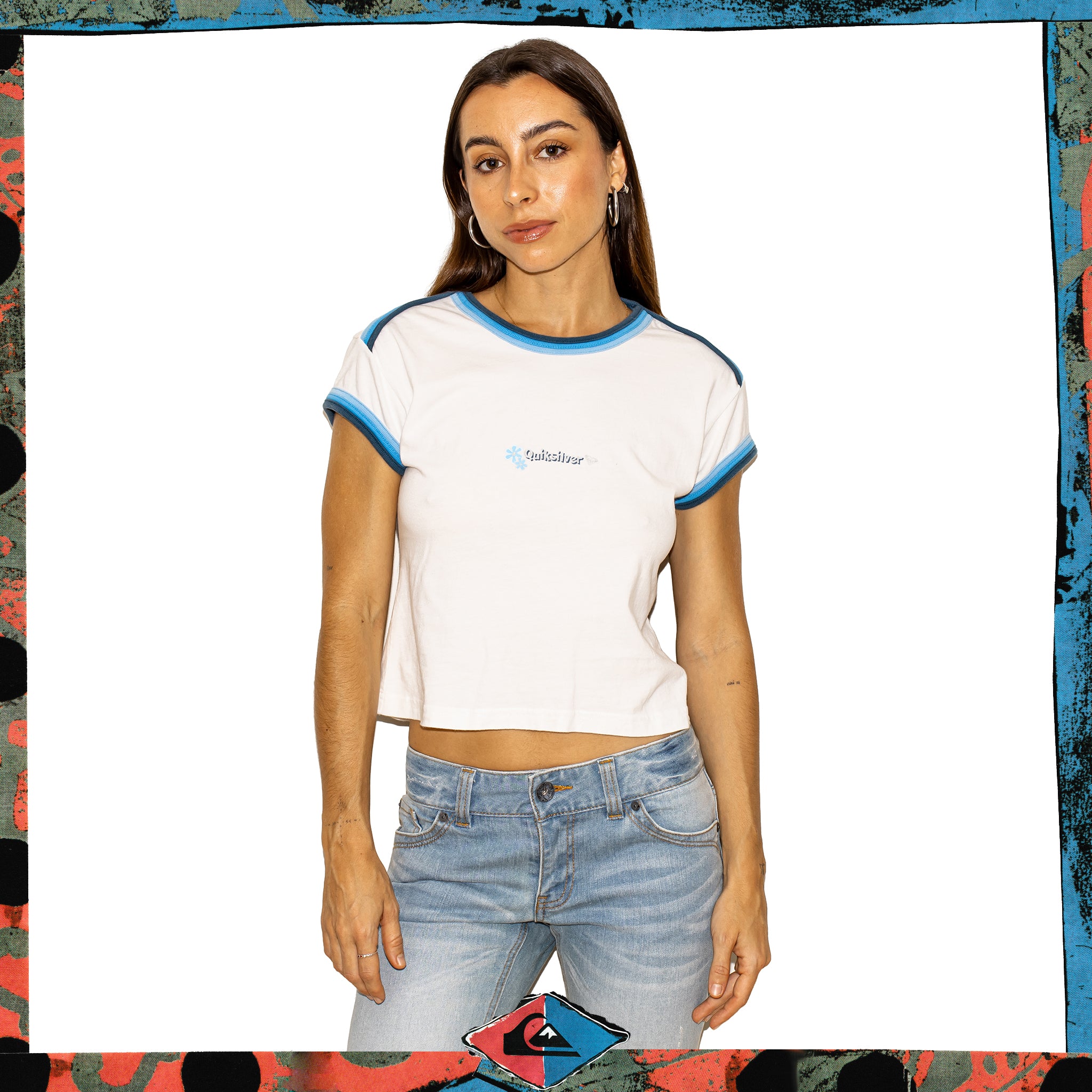 Y2K Roxy/Quiksilver Ringer Tee (M)