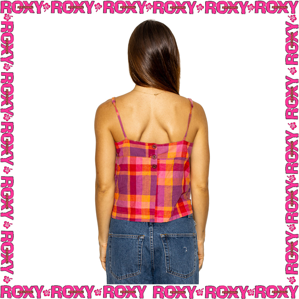 Y2K Roxy Plaid Camisole Top (M)