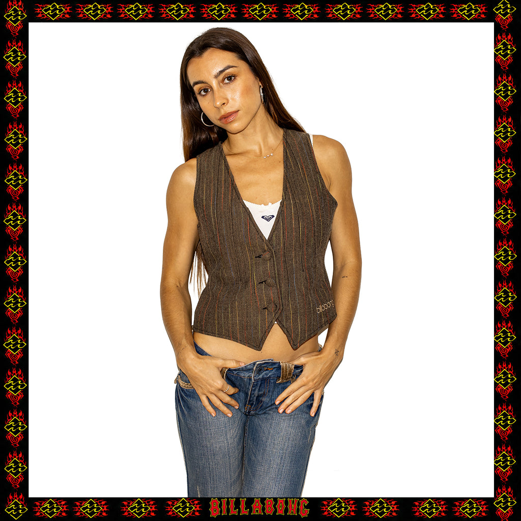 Y2K Billabong Striped Vest (M)