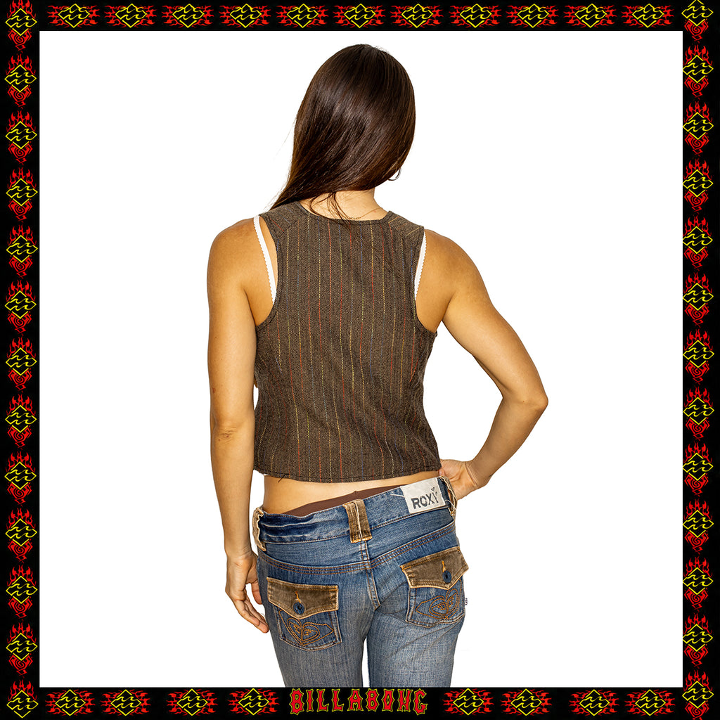 Y2K Billabong Striped Vest (M)