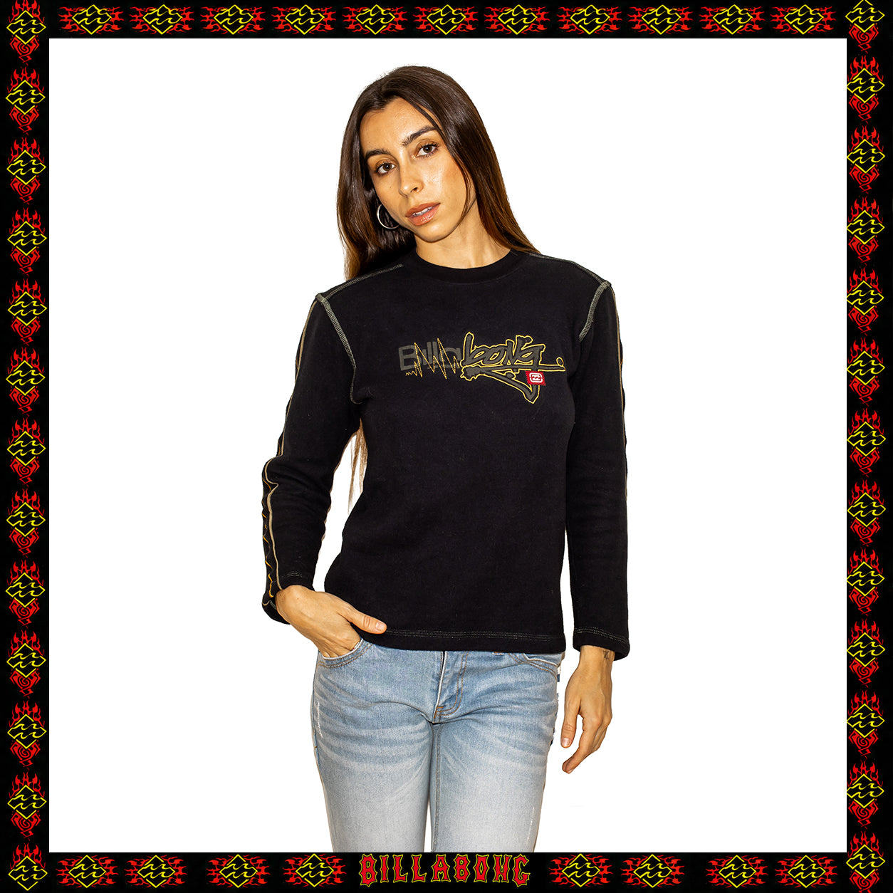 Y2K Billabong Script Crewneck Sweatshirt (M)