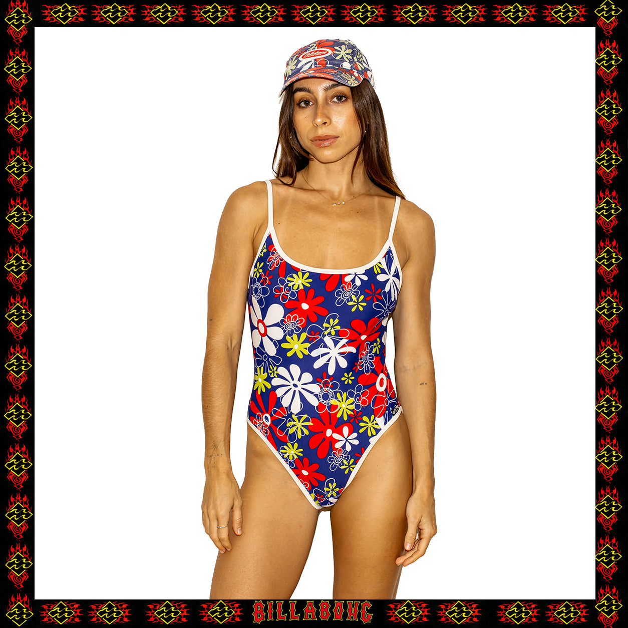 1998 Billabong Floral One-Piece Swimsuit (8-10)