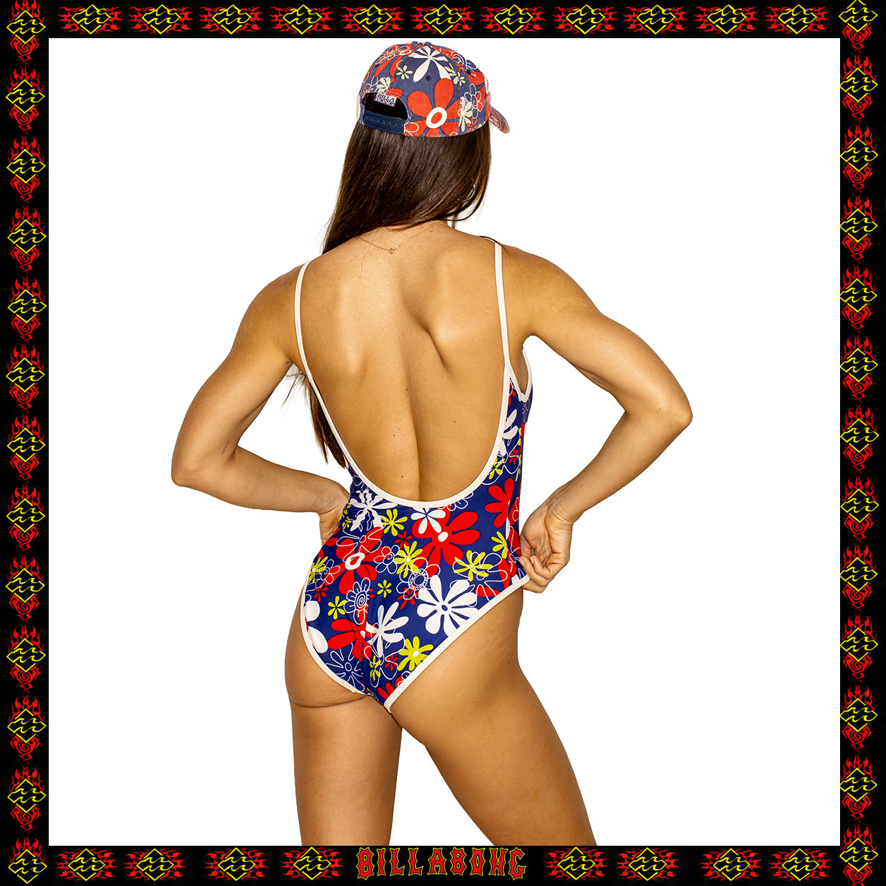 1998 Billabong Floral One-Piece Swimsuit (8-10)