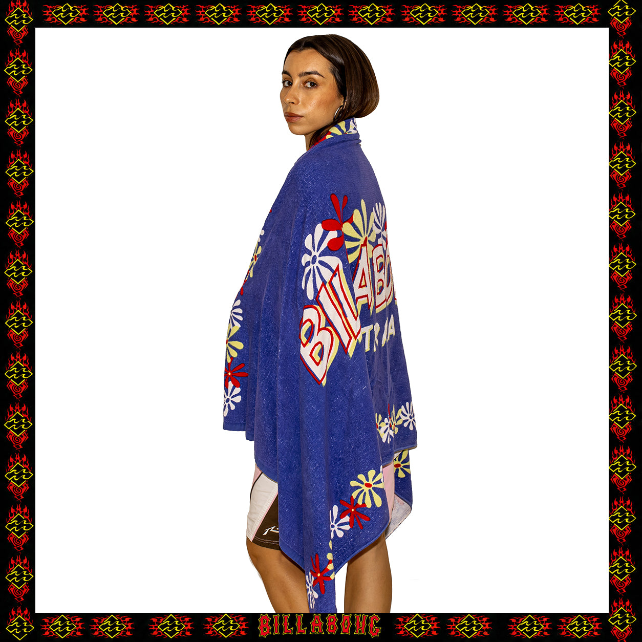1998 Billabong Floral Spellout Giant Towel