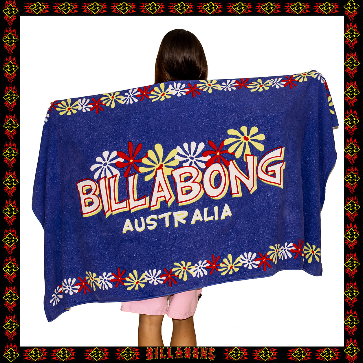 1998 Billabong Floral Spellout Giant Towel