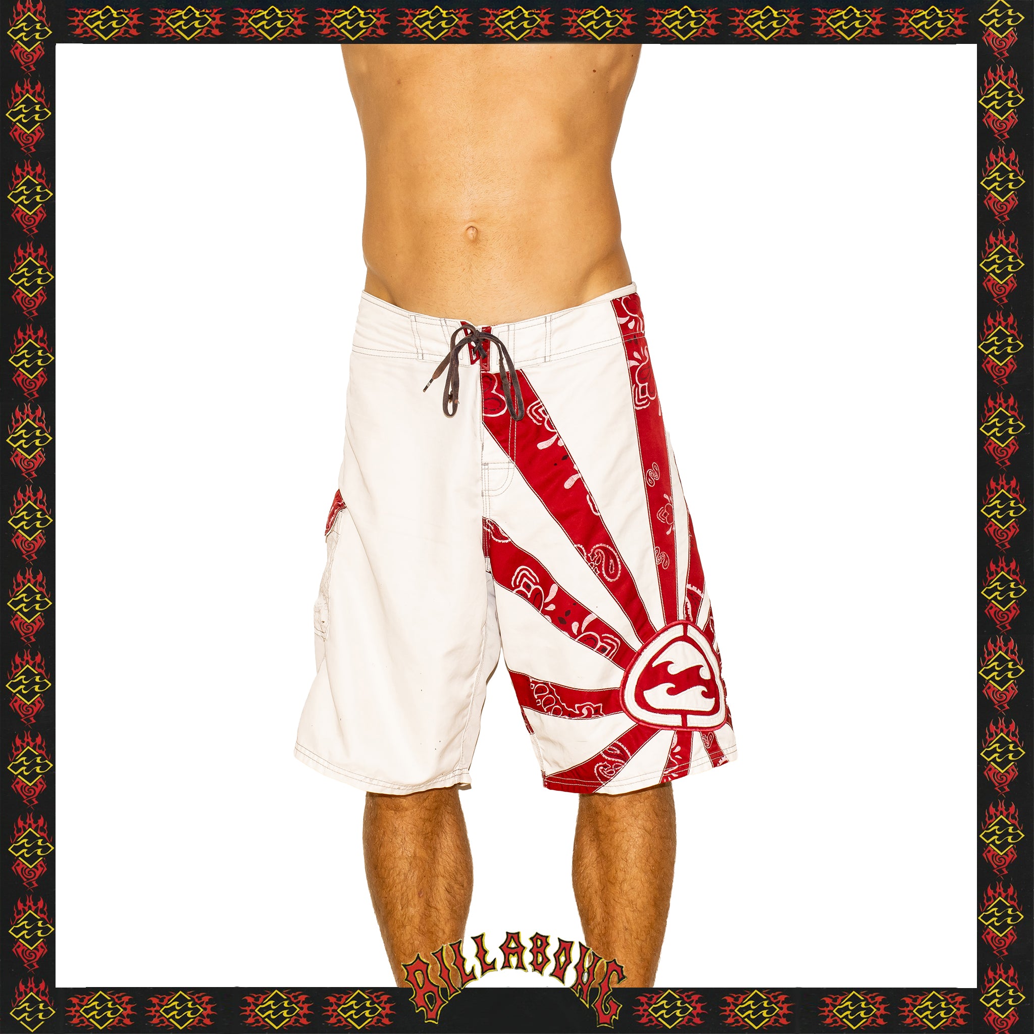 Y2K Billabong "Andy Irons - Rising Sun Paisley Signature Series" Boardies (34")