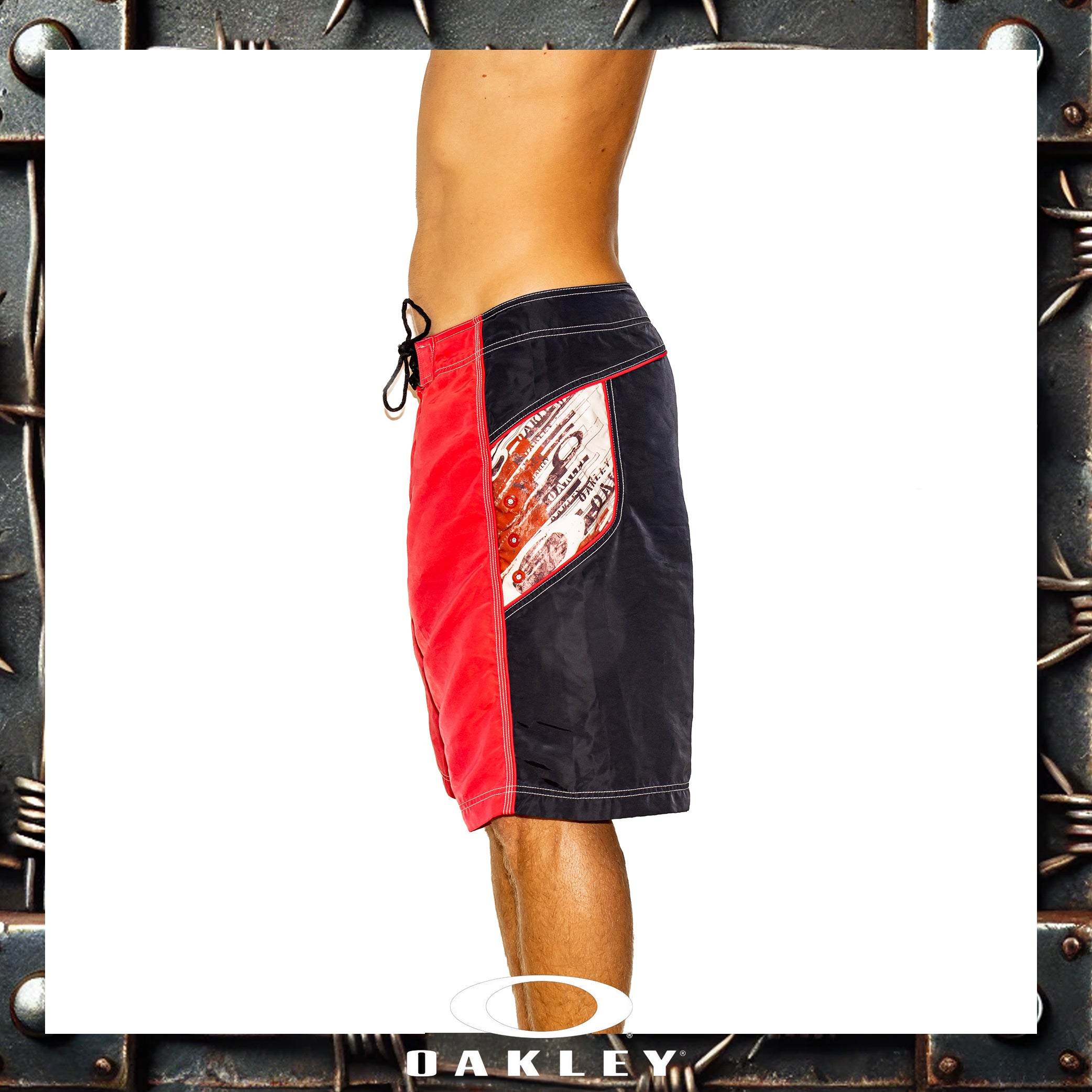 Y2K Oakley "Red Tag" Vault Tech Boardies (34") *RARE*