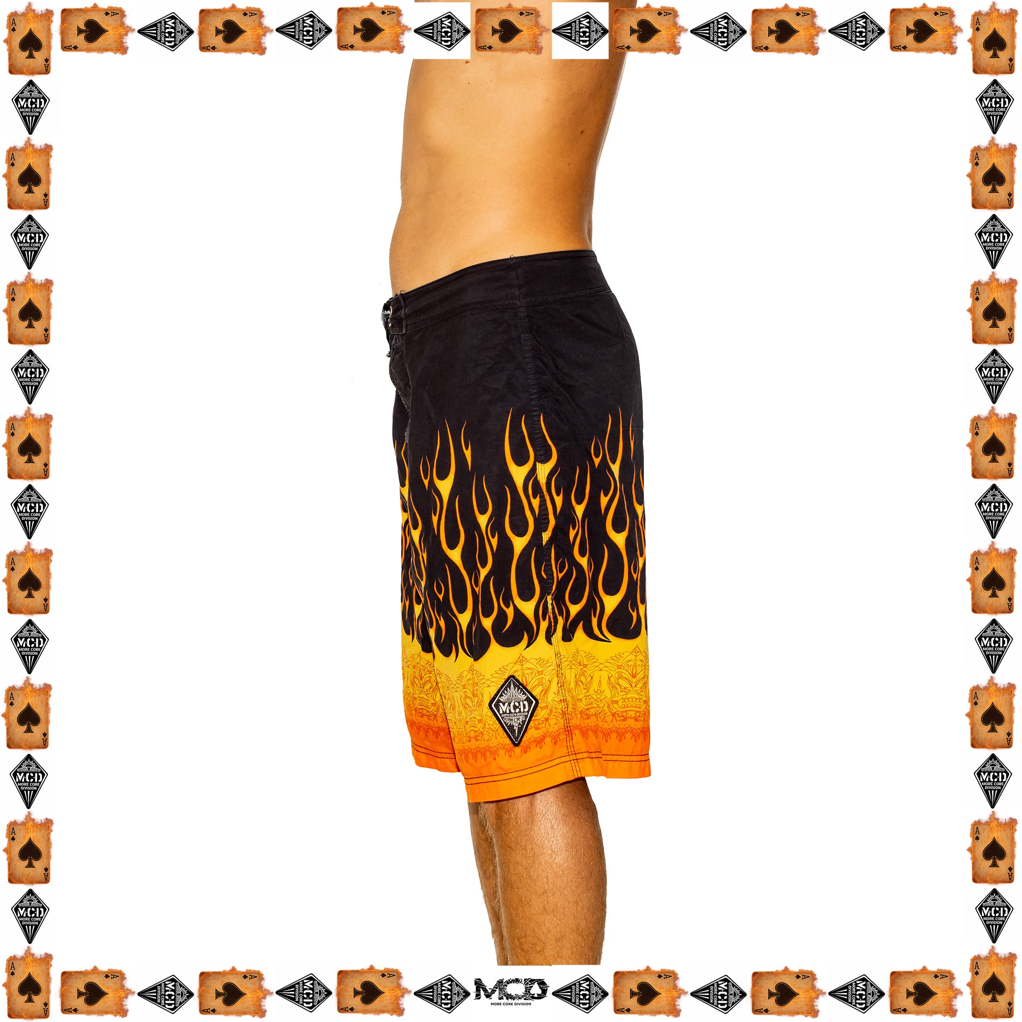 Y2K More Core Division Flame Tech Boardies (34")