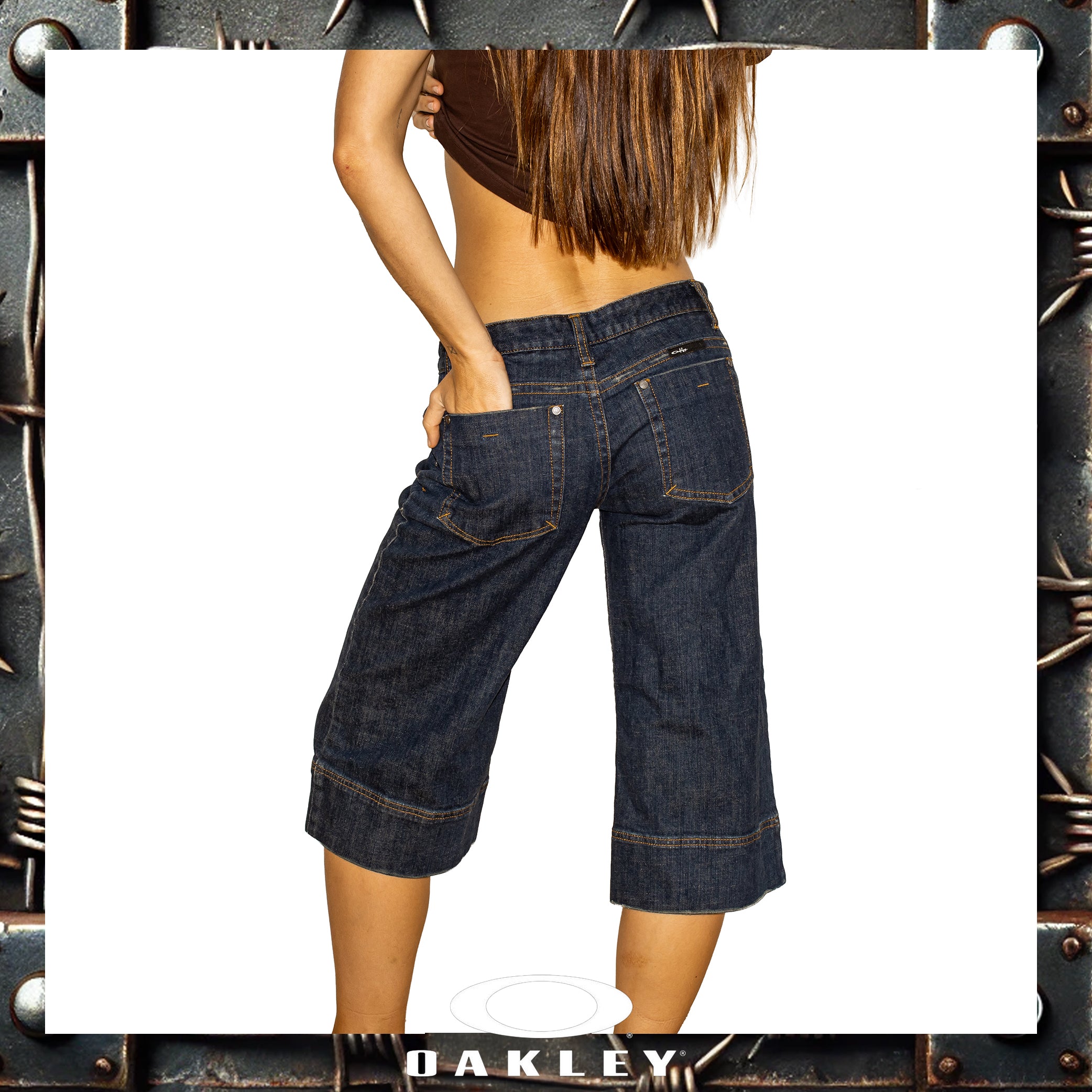Y2K Oakley Vault 3/4 Denim Pants (28")