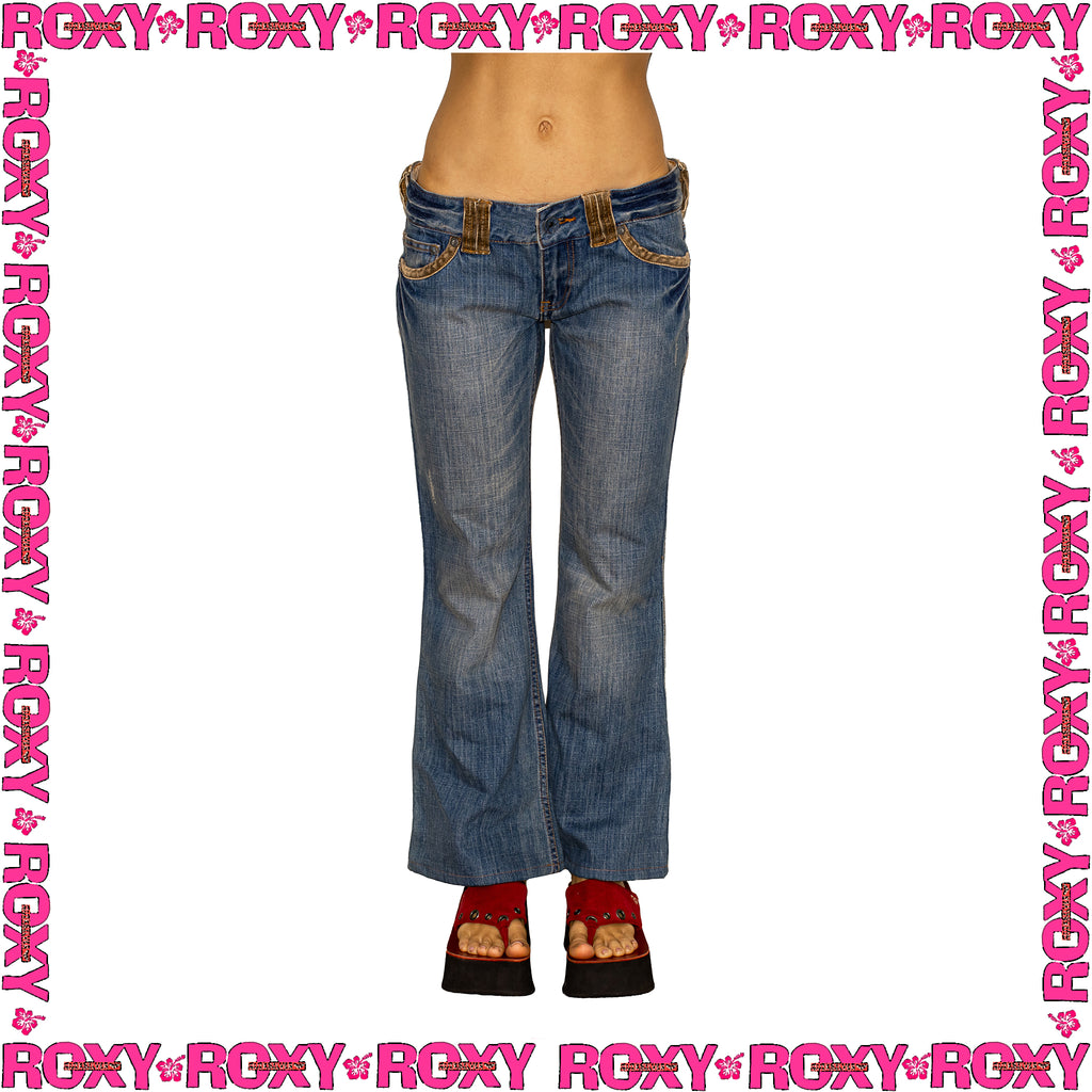 Y2K Roxy Low Rised Flared Denim Jeans (29")