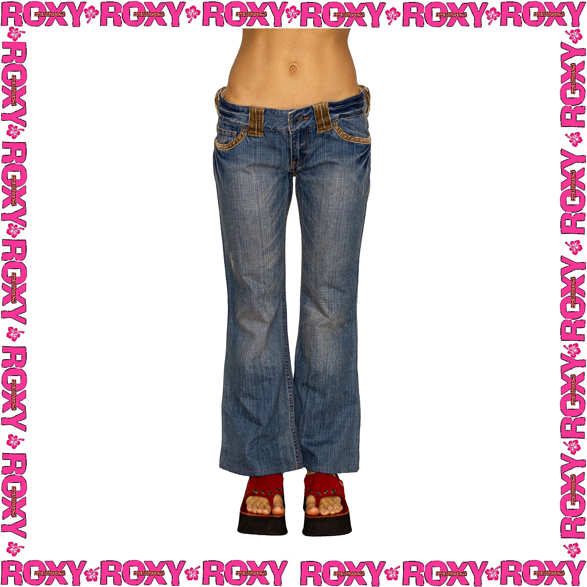 Y2K Roxy Low Rised Flared Denim Jeans (29")
