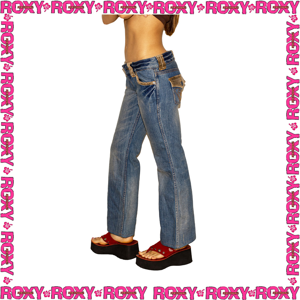 Y2K Roxy Low Rised Flared Denim Jeans (29")