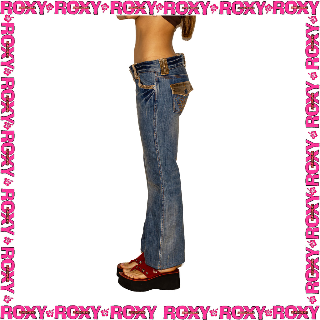Y2K Roxy Low Rised Flared Denim Jeans (29")