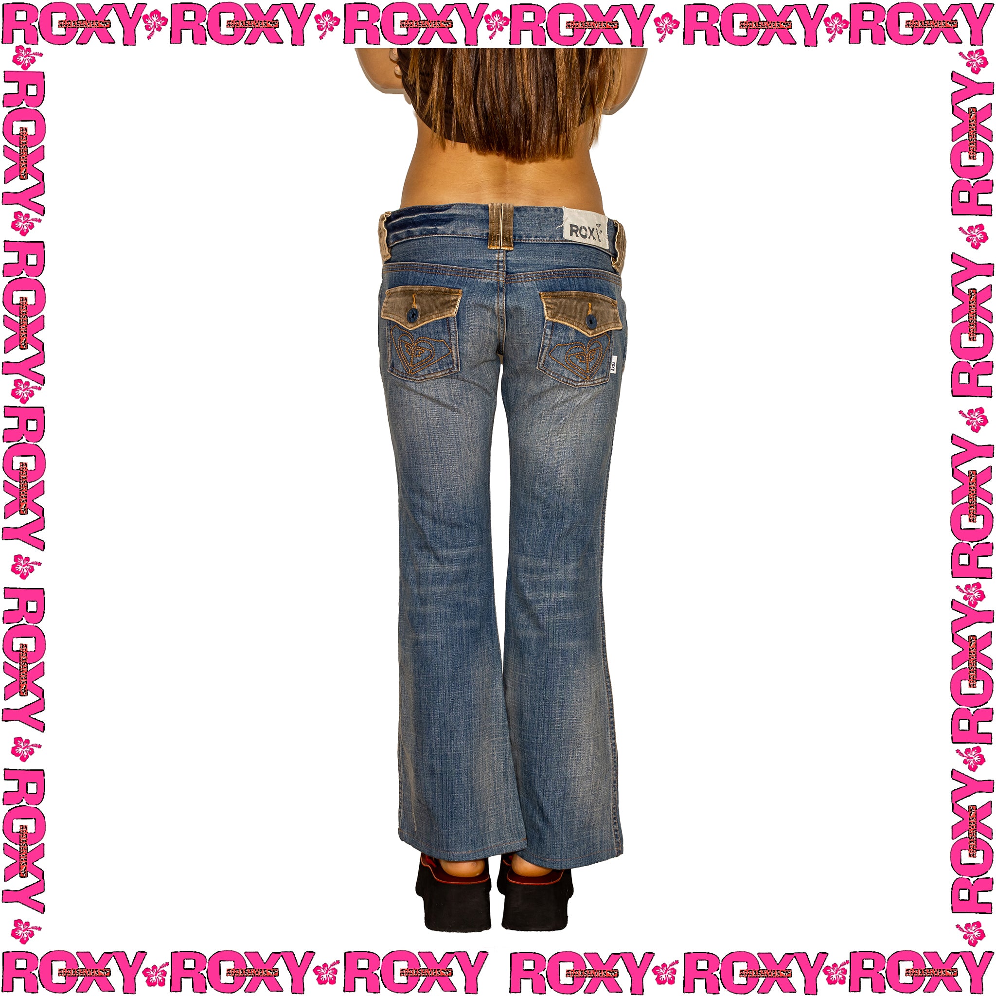 Y2K Roxy Low Rised Flared Denim Jeans (29")