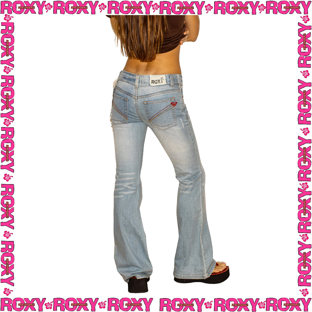 Y2K Roxy Low Rised Flared Denim Jeans (28")