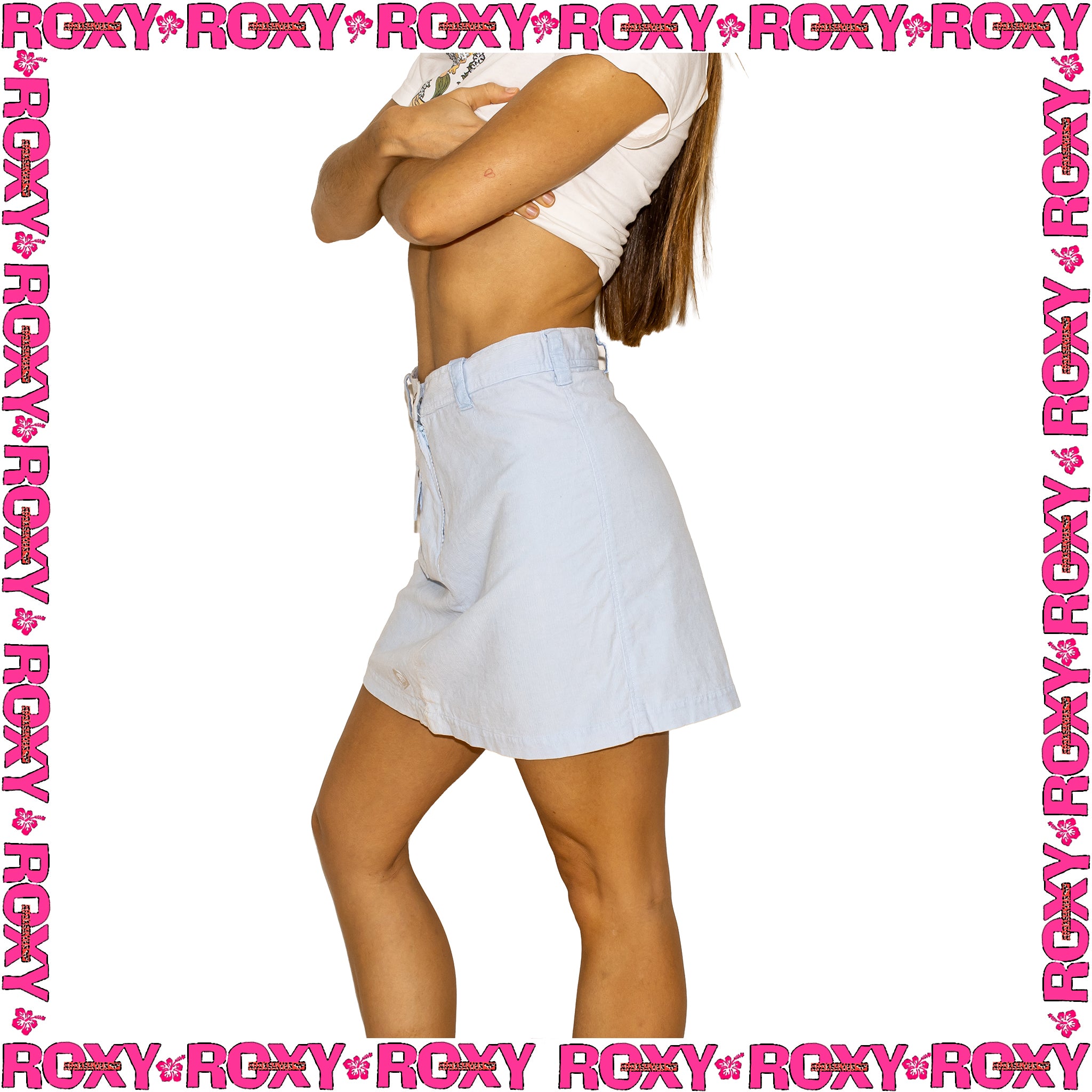 Y2K Roxy "Double Pocket" Corduroy Skirt (24")