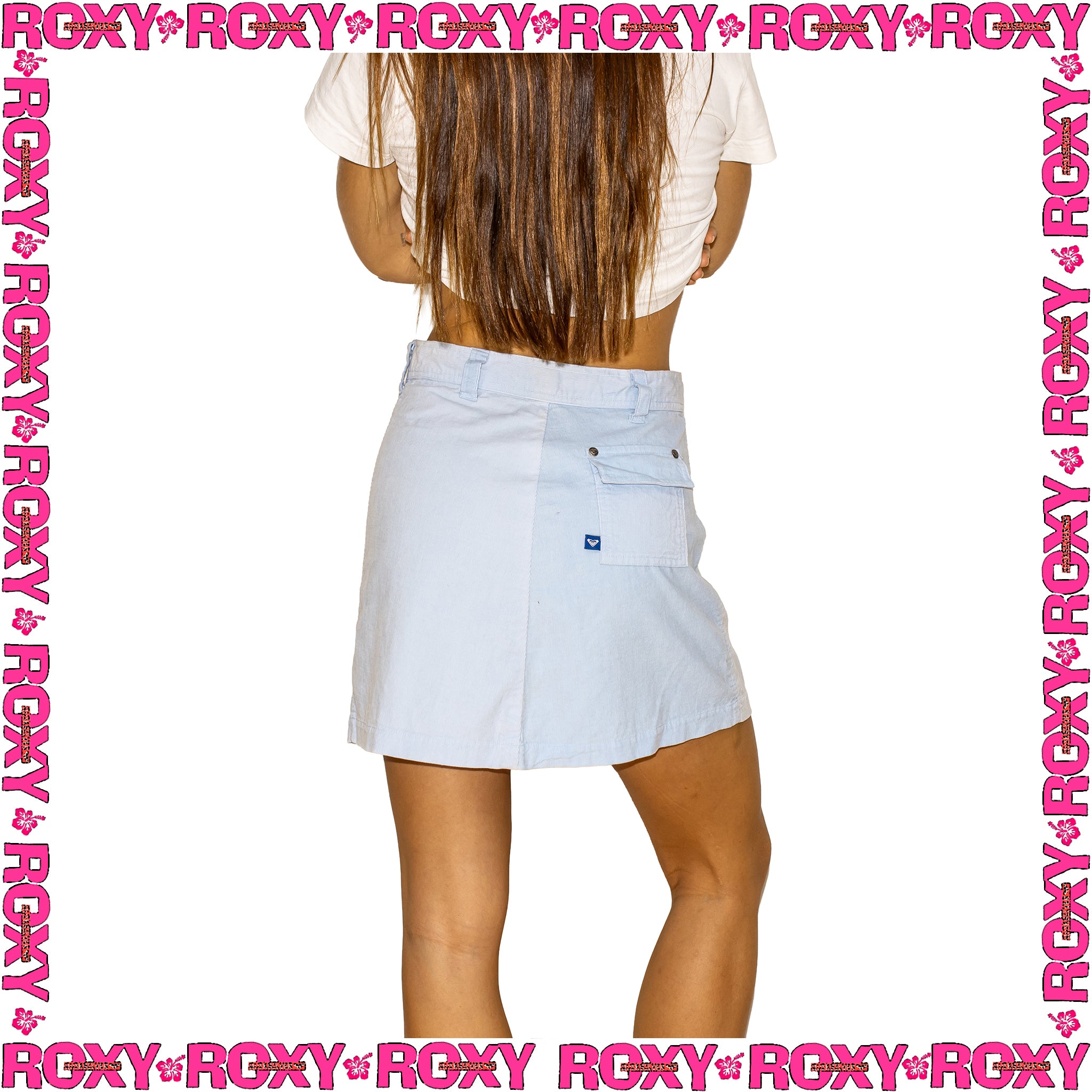 Y2K Roxy "Double Pocket" Corduroy Skirt (24")