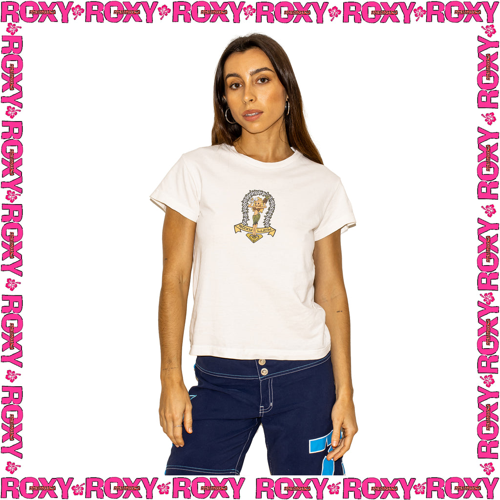 Y2K Roxy "Hula Girl" Graphic Tee (M)