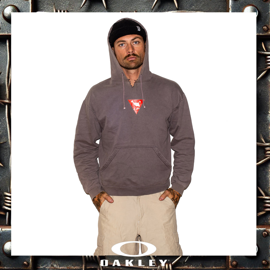 Y2K Oakley "Red Tag" Skull Hoodie (M)