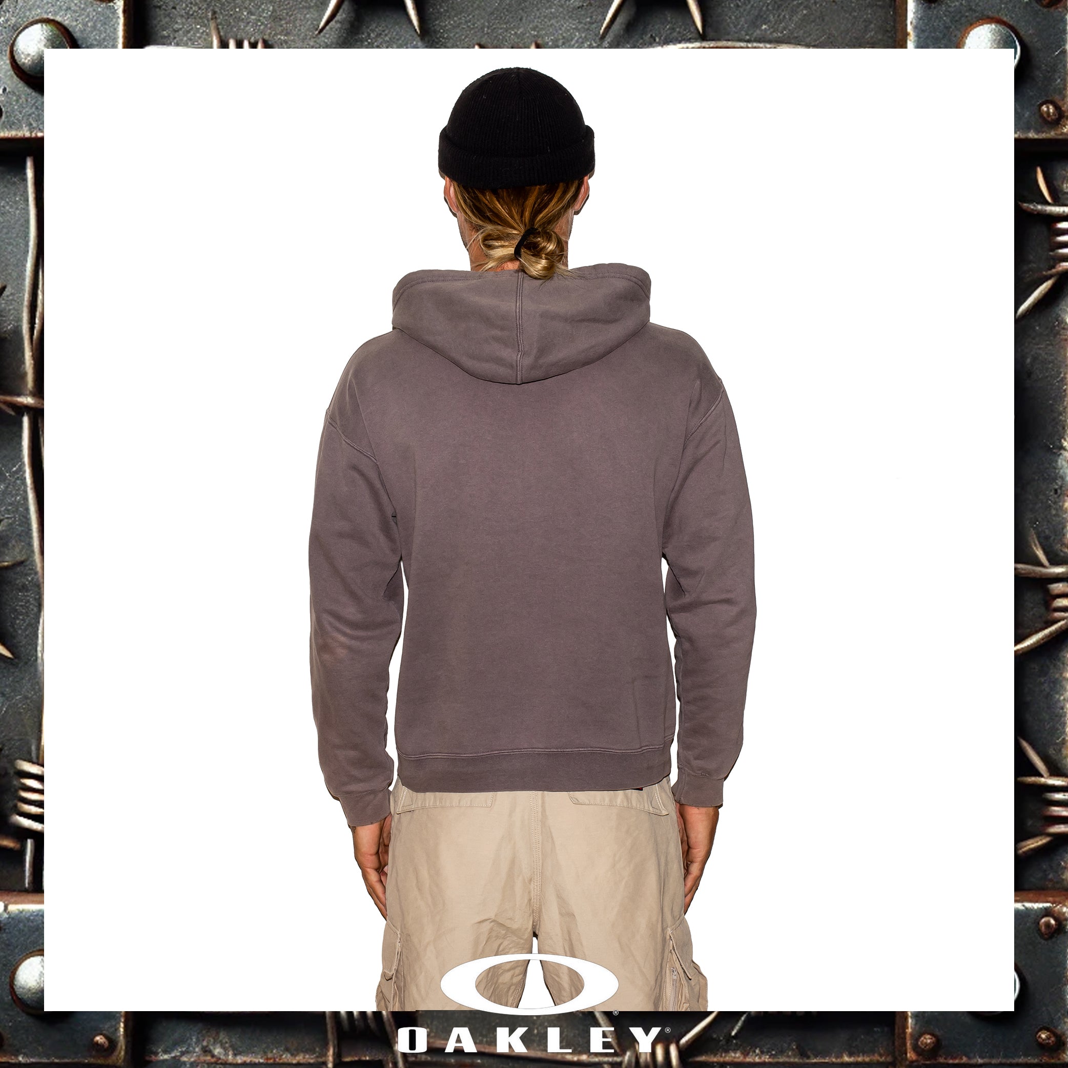 Y2K Oakley "Red Tag" Skull Hoodie (M)