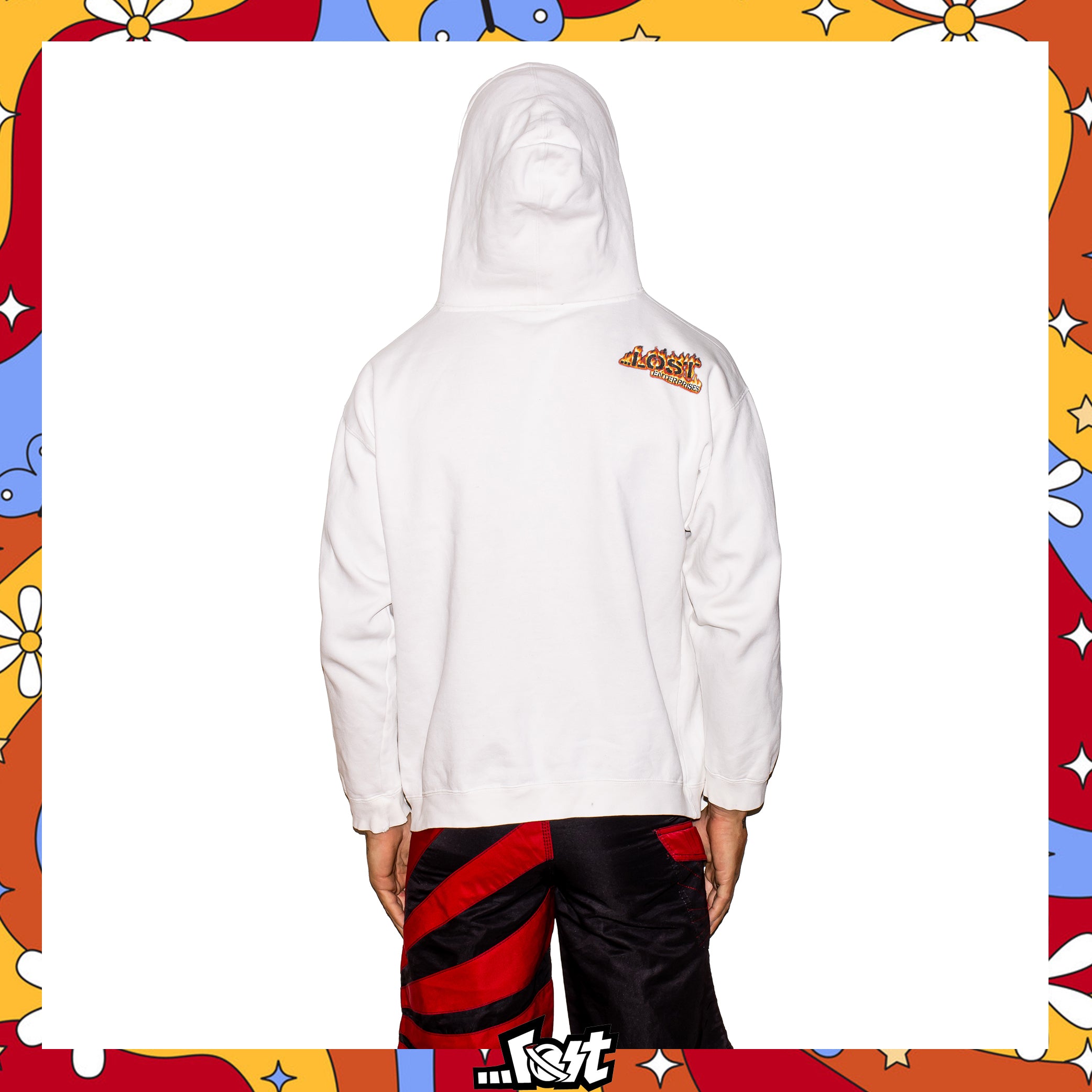 Y2K Lost Enterprises Flame Spellout Hoodie (M-L)
