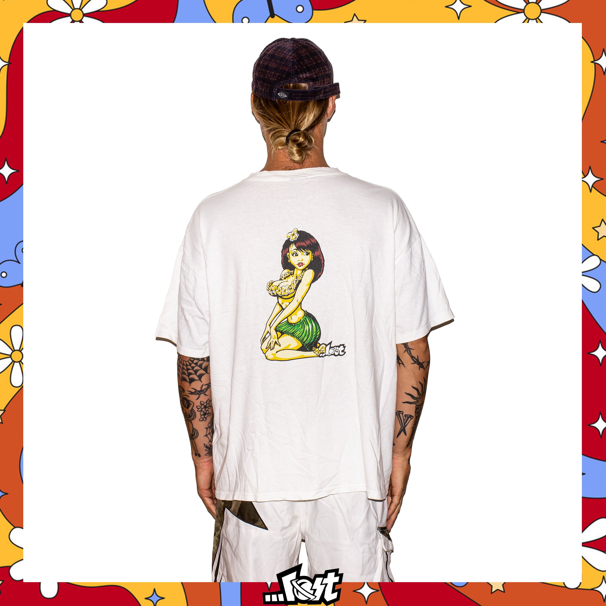 1990's Lost Enterprises Hula Girl Graphic Tee (XL) *RARE*